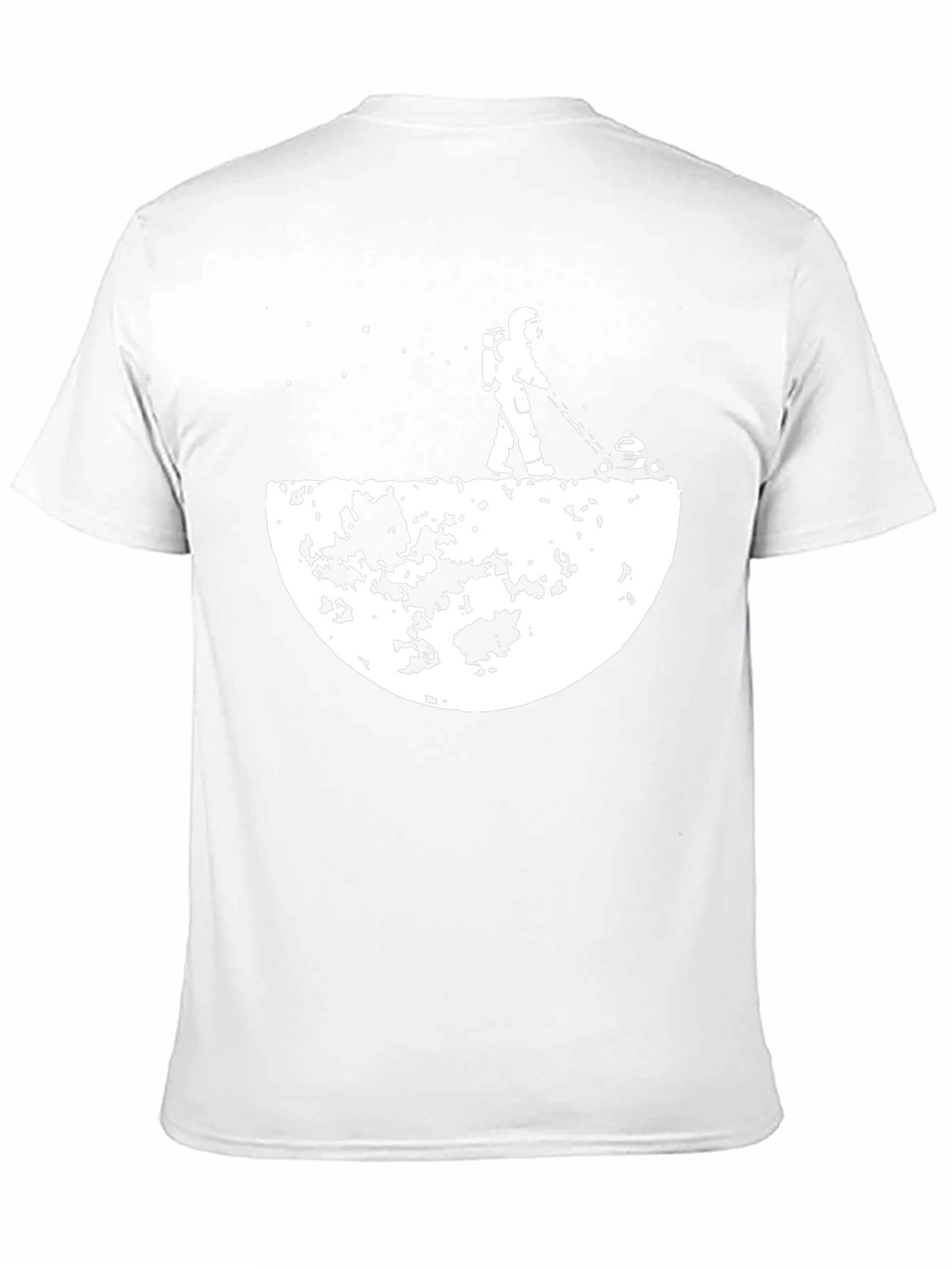 Astronaut Mowing Moon Graphic T-Shirt