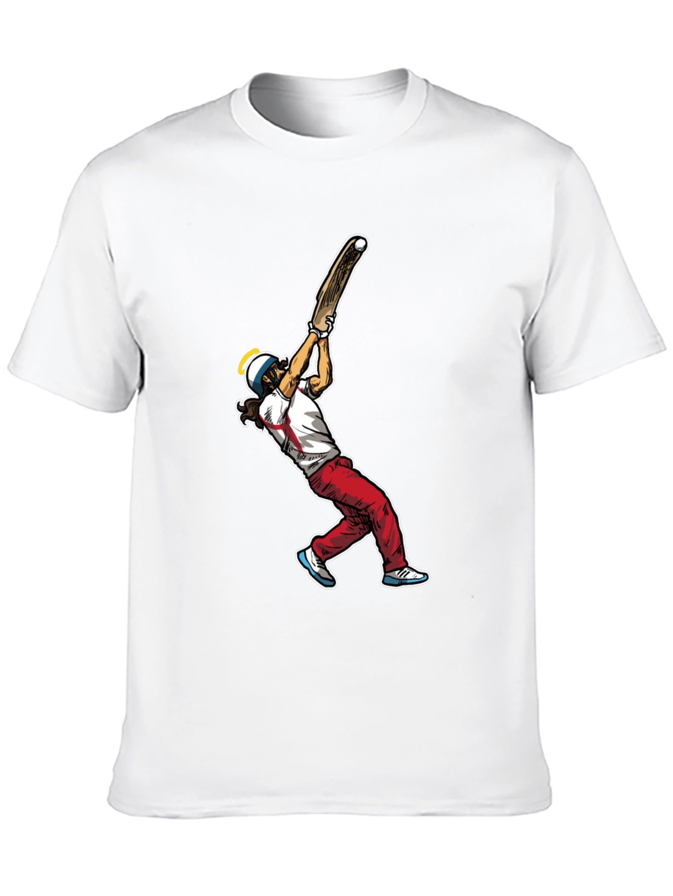 Cricket Player Graphic Tee - Black