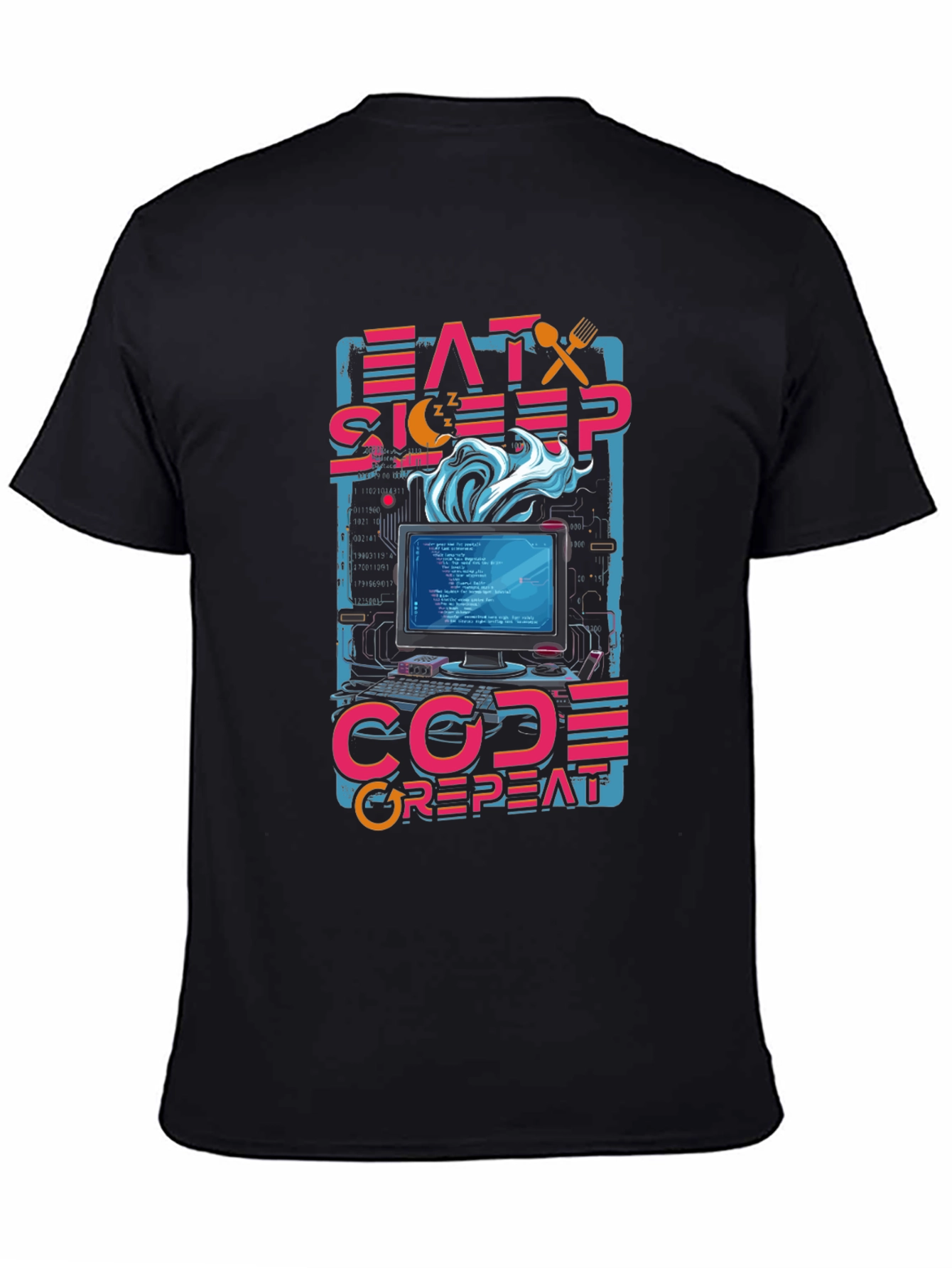 Eat Sleep Code Repeat Programmer Graphic Tee