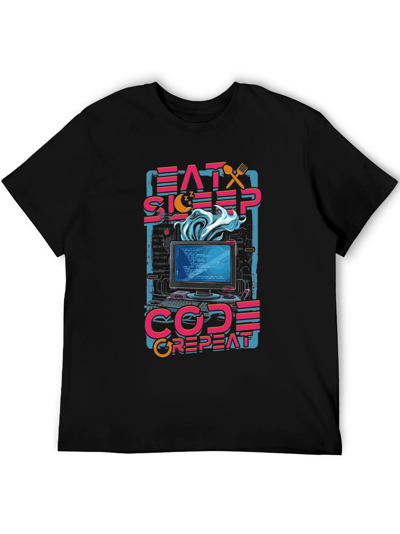 Eat Sleep Code Repeat Programmer Graphic Tee