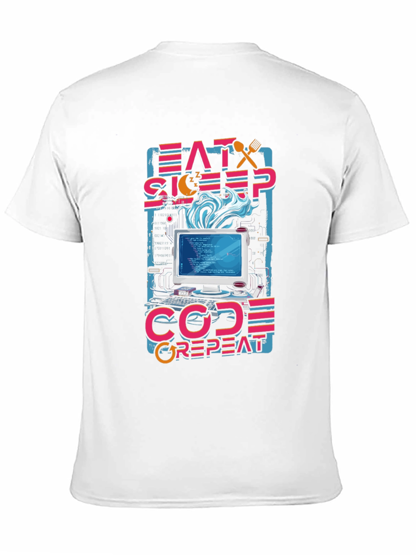 Eat Sleep Code Repeat Programmer Graphic Tee