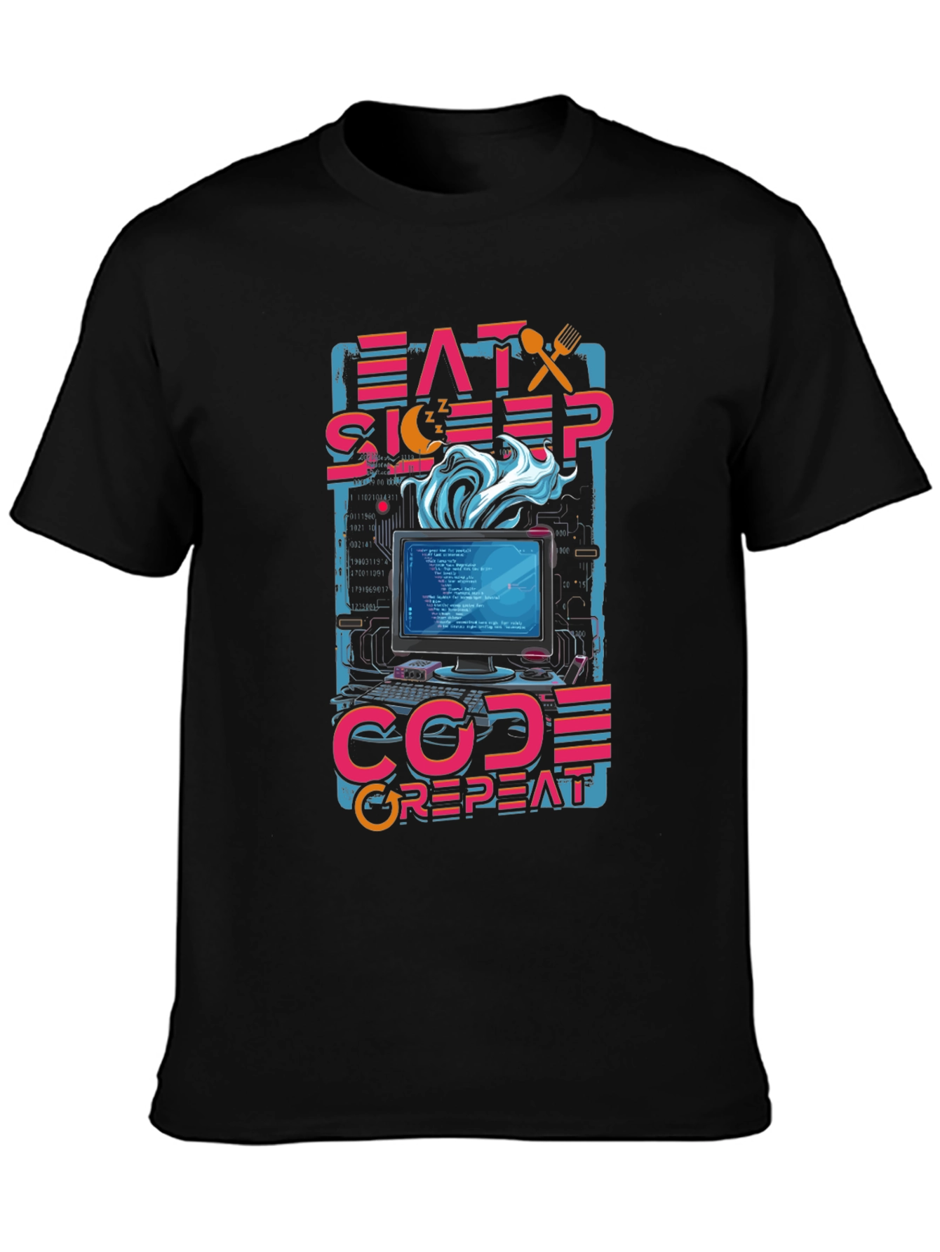 Eat Sleep Code Repeat Programmer Graphic Tee