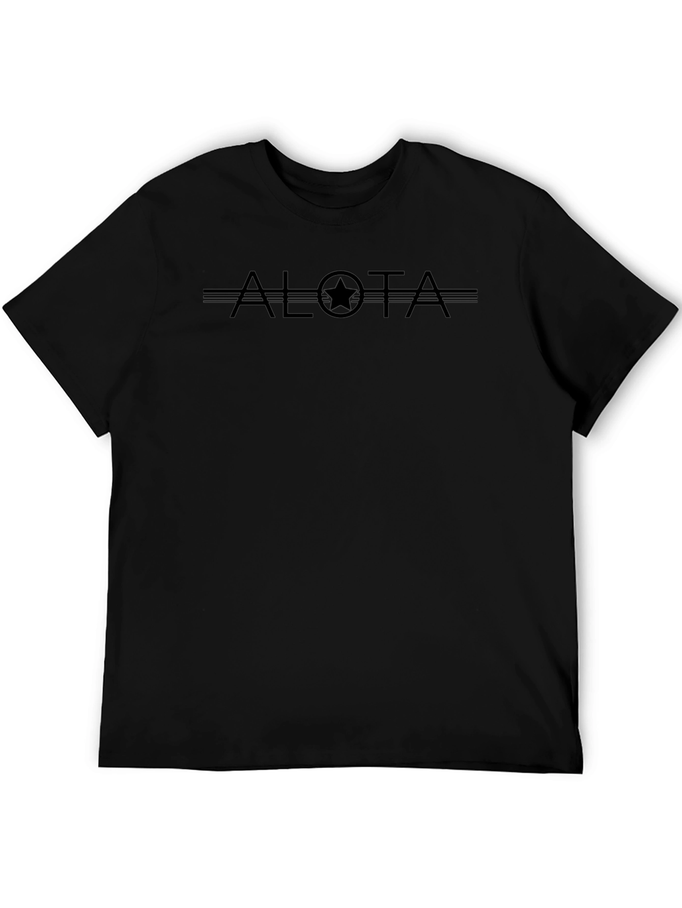 ALOTA Star Graphic Black Tee - Soft Cotton Blend