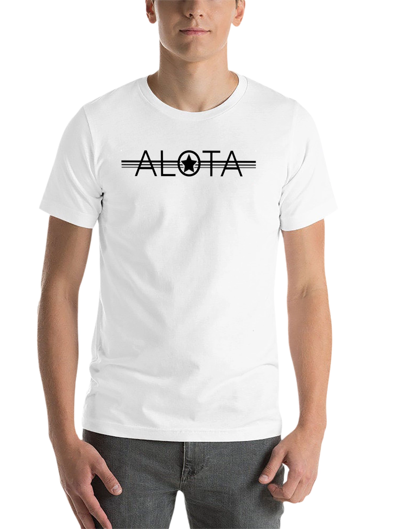 ALOTA Star Graphic Black Tee - Soft Cotton Blend