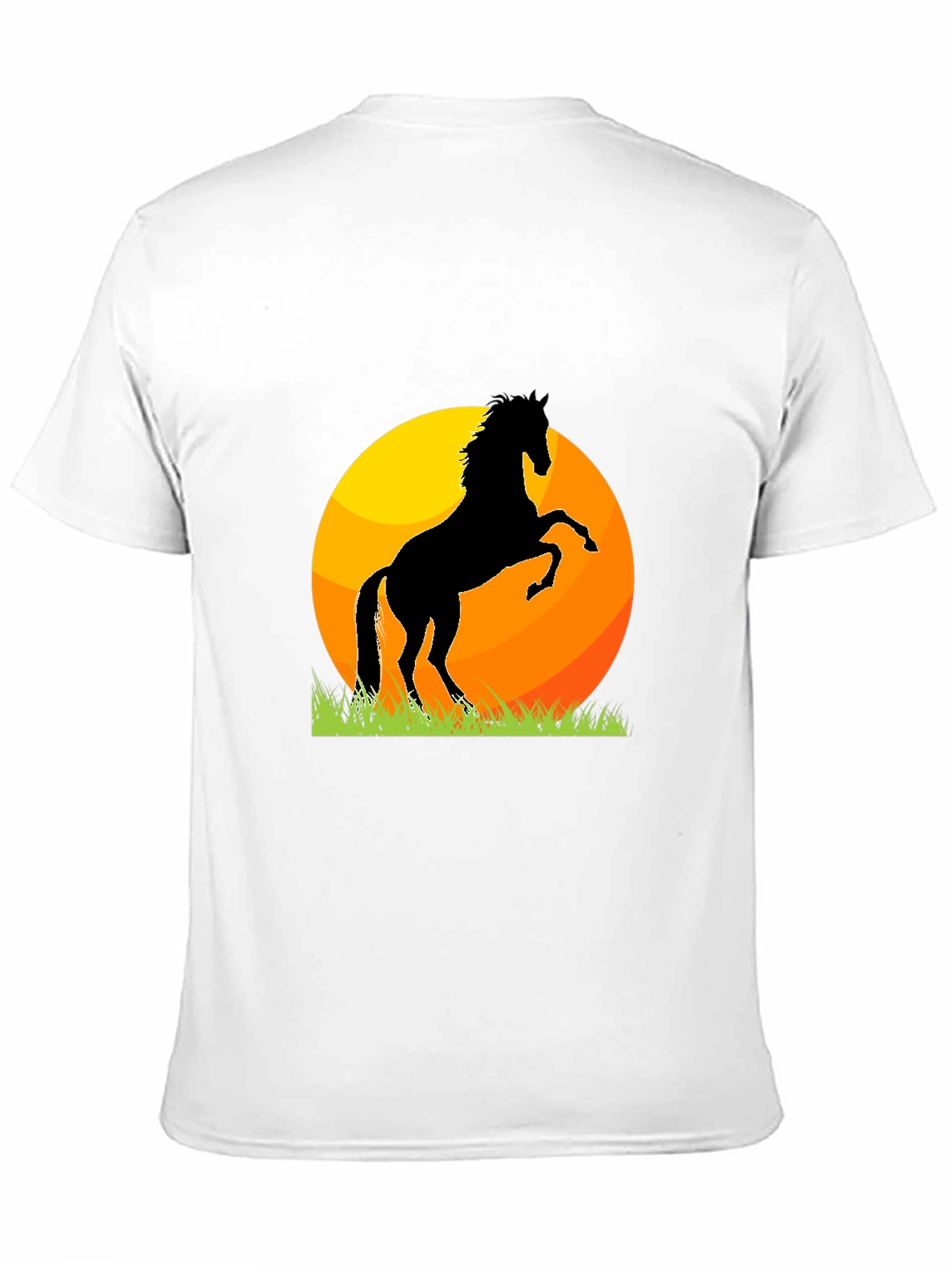 Horse Silhouette Sunset Graphic Tee - Black
