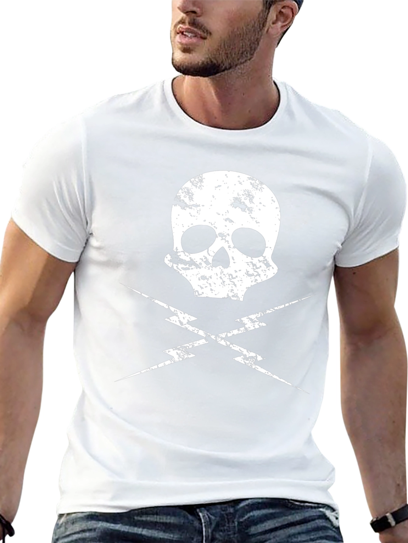 Skull & Lightning Bolt Graphic Tee