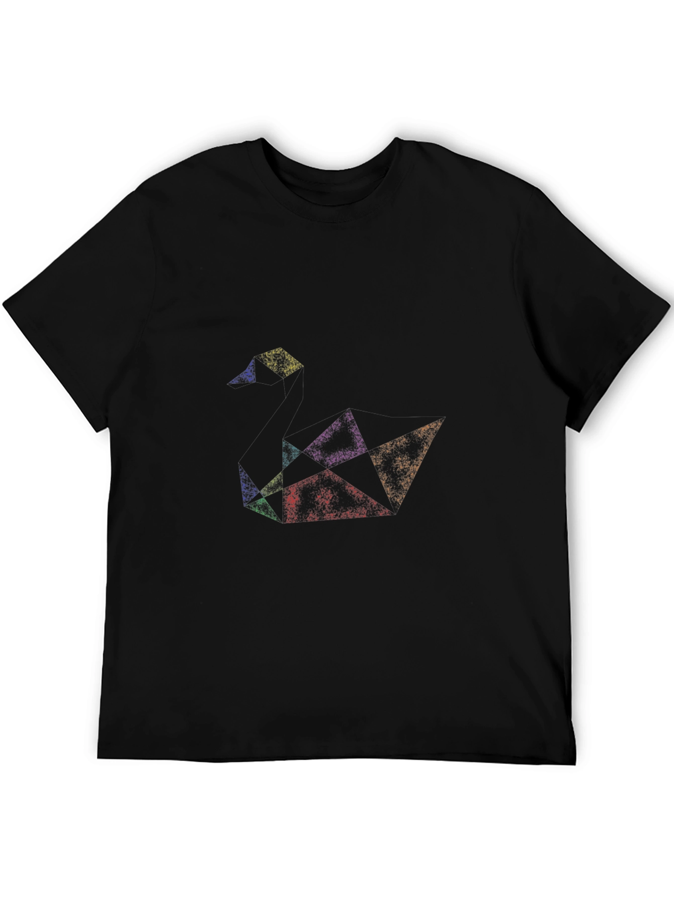 Geometric Triangle Graphic Black Tee Shirt