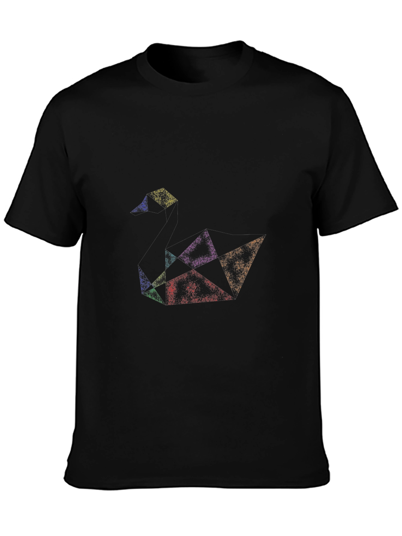 Geometric Triangle Graphic Black Tee Shirt