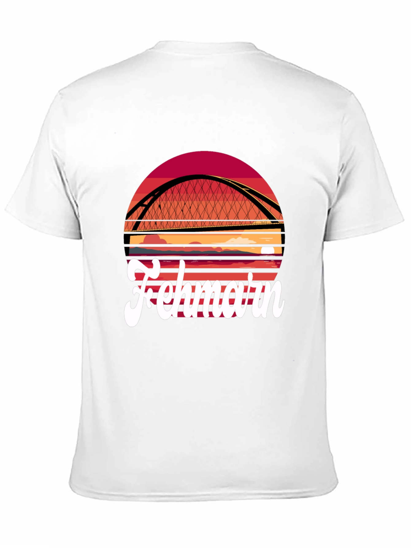 Fehmarn Bridge Graphic T-Shirt - Sunset Design
