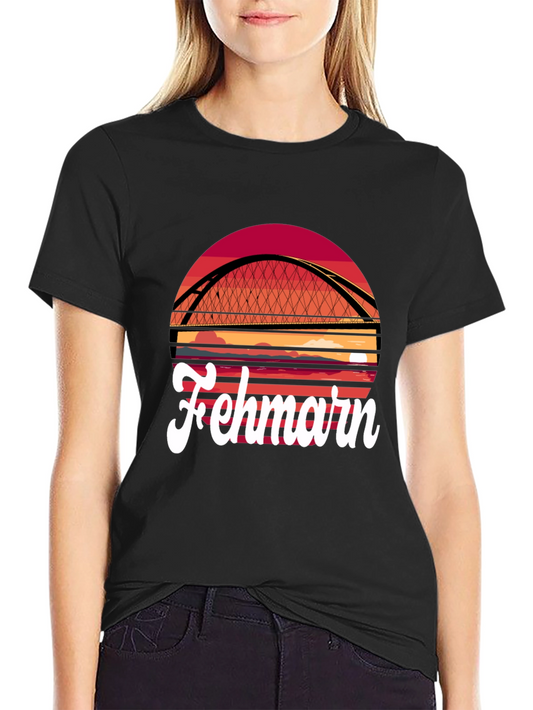 Fehmarn Bridge Graphic T-Shirt - Sunset Design
