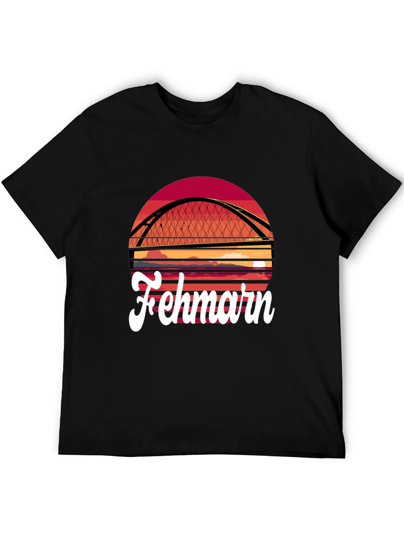 Fehmarn Bridge Graphic T-Shirt - Sunset Design