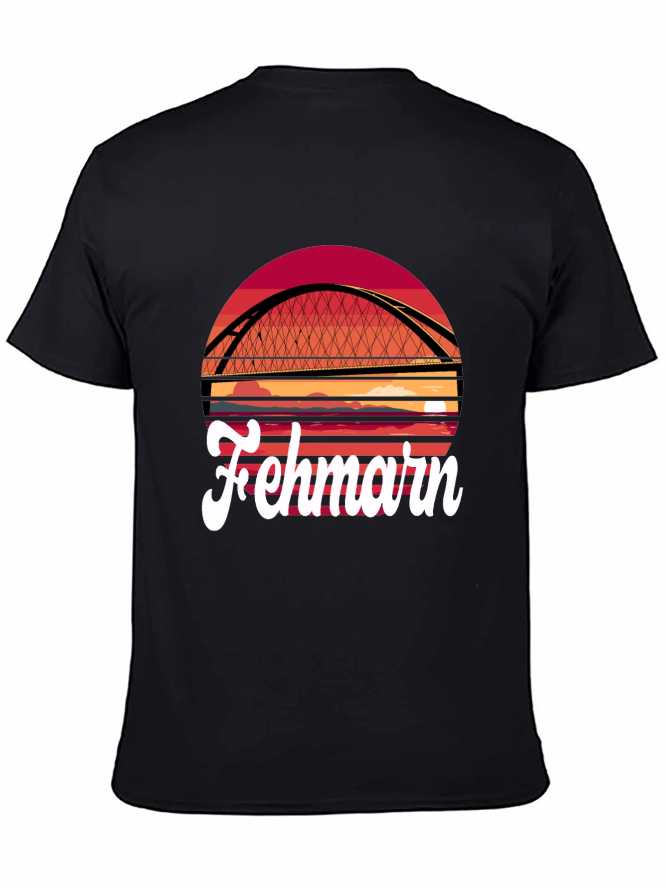 Fehmarn Bridge Graphic T-Shirt - Sunset Design