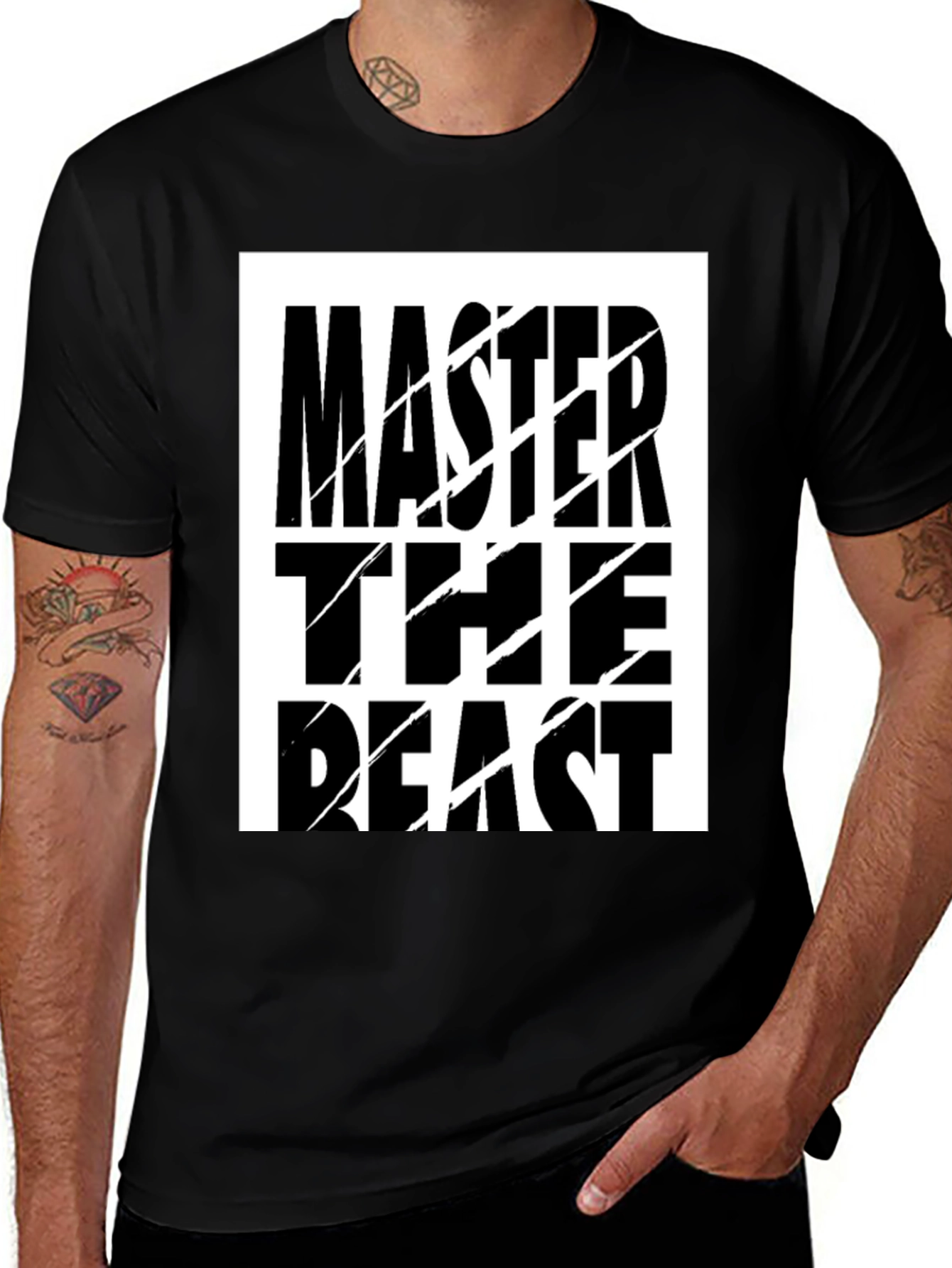 Master the Beast Graphic T-Shirt - Black Cotton Tee