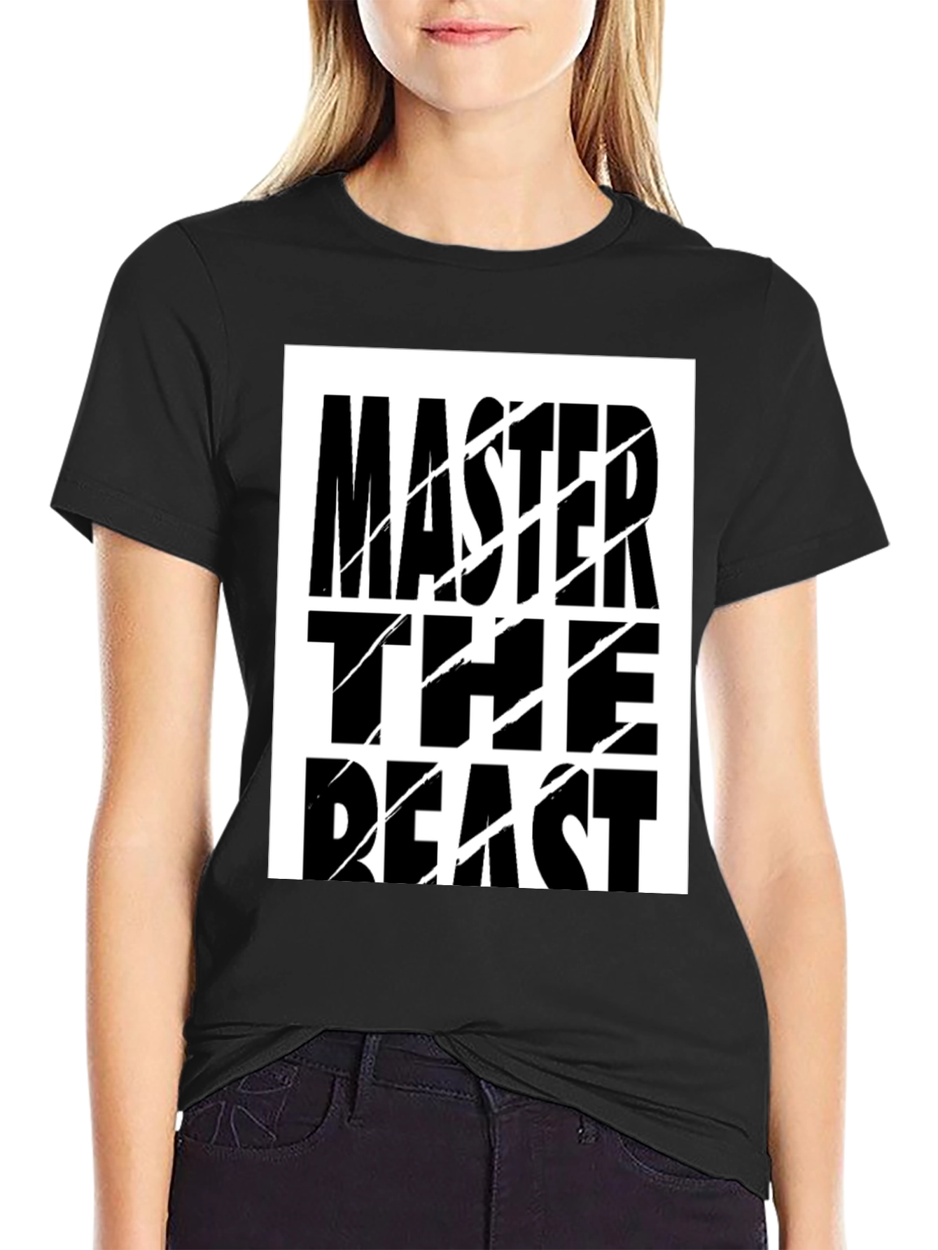Master the Beast Graphic T-Shirt - Black Cotton Tee