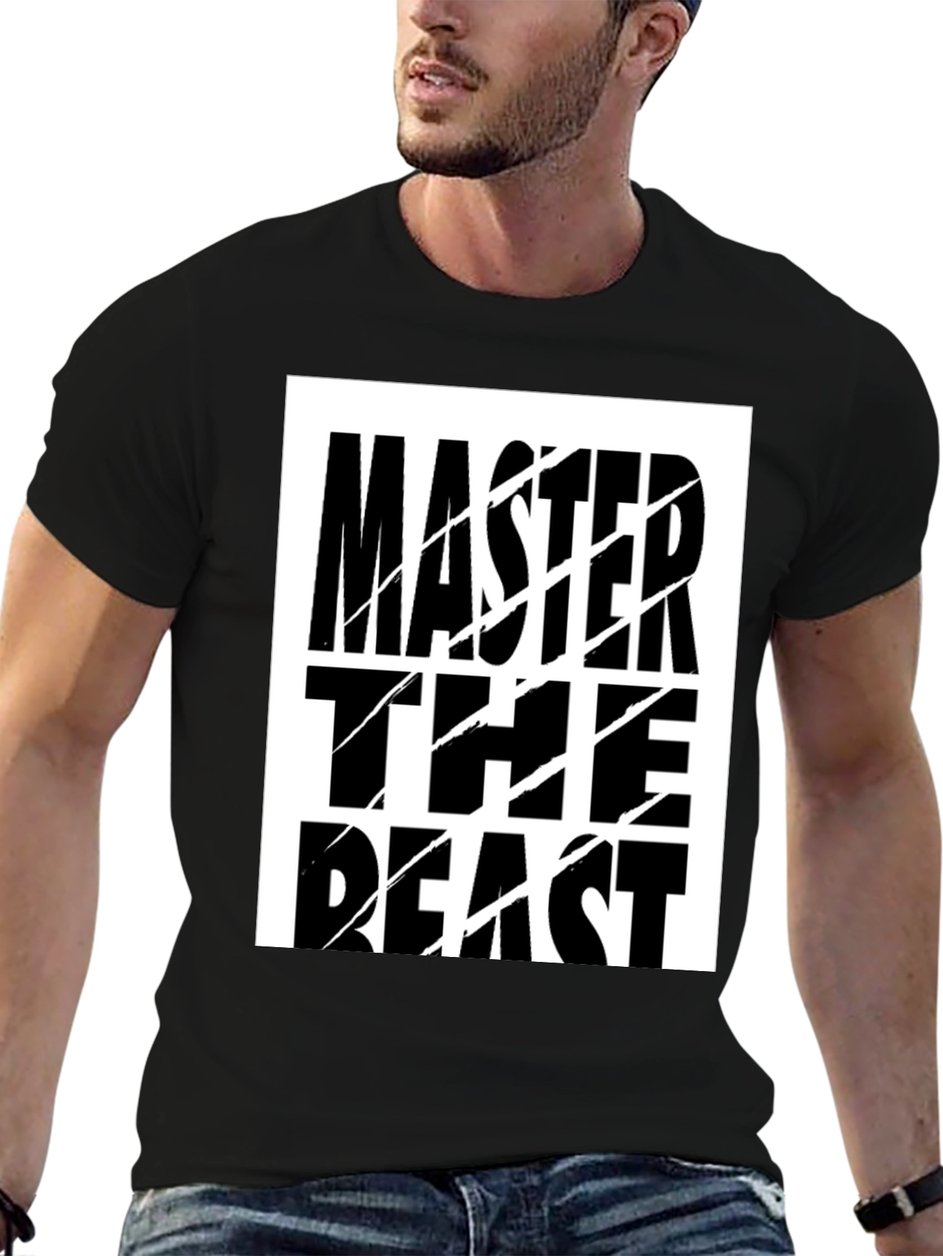 Master the Beast Graphic T-Shirt - Black Cotton Tee