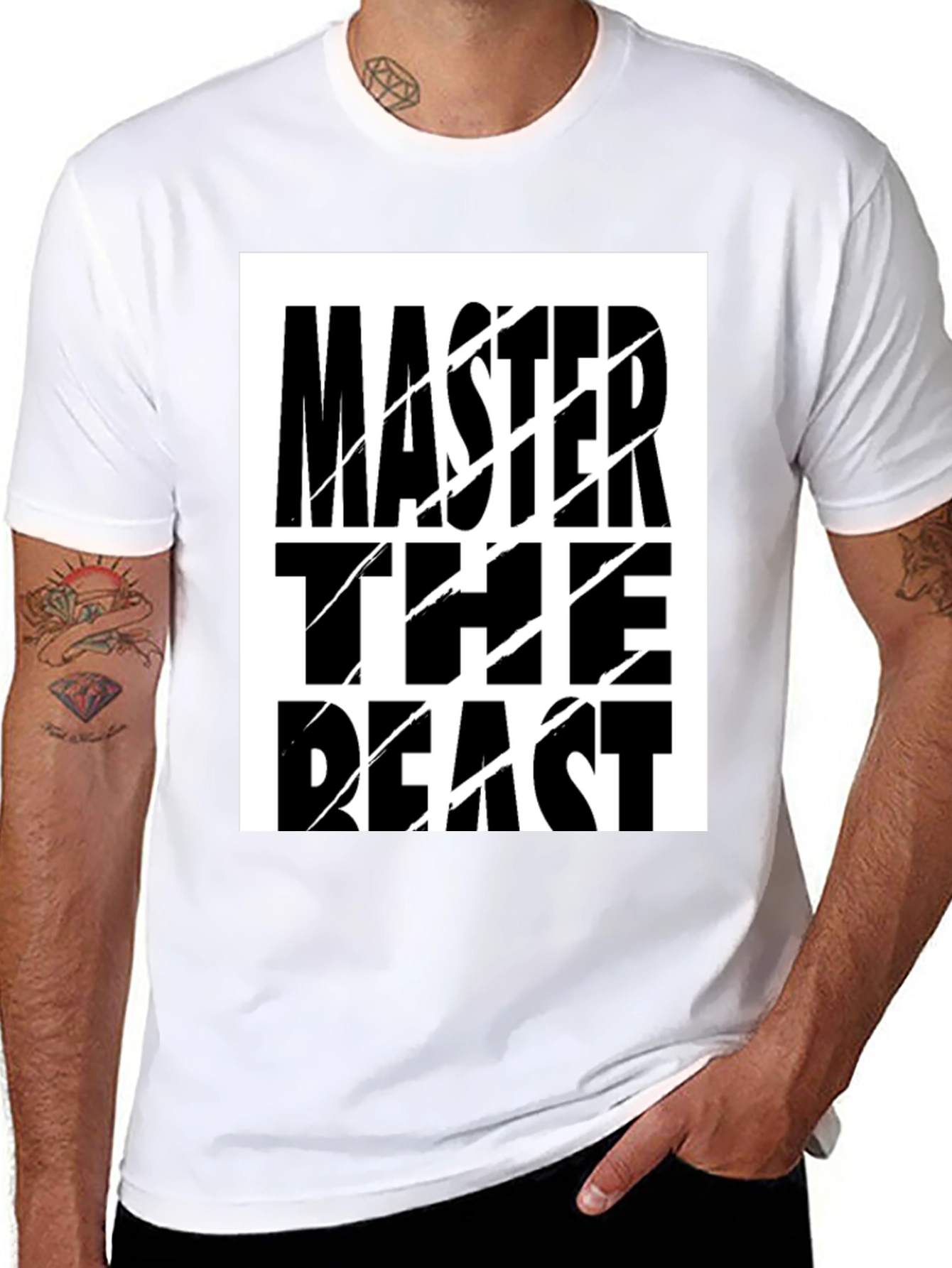 Master the Beast Graphic T-Shirt - Black Cotton Tee