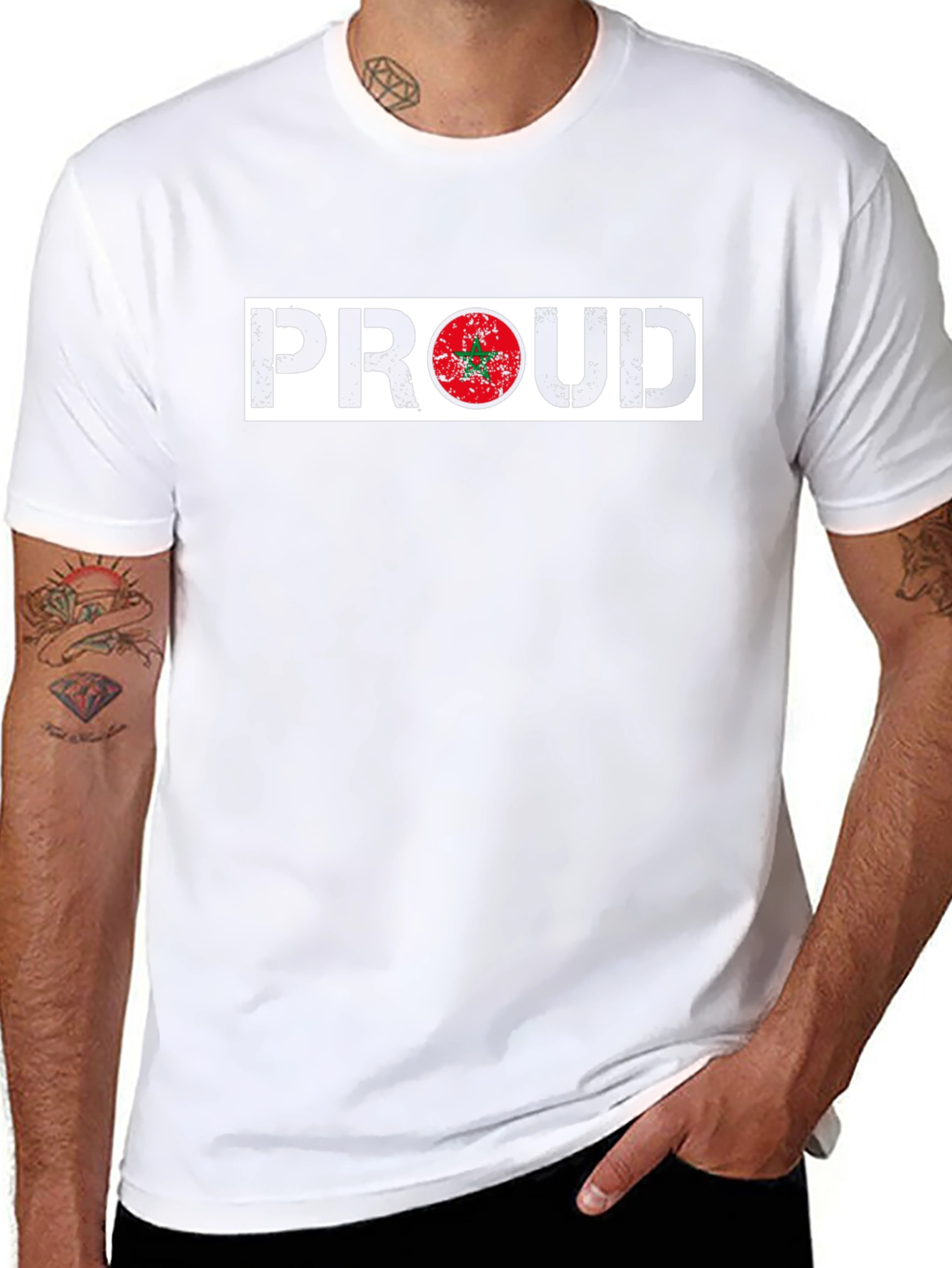 Proud Morocco Flag T-Shirt - Stylish Black Tee