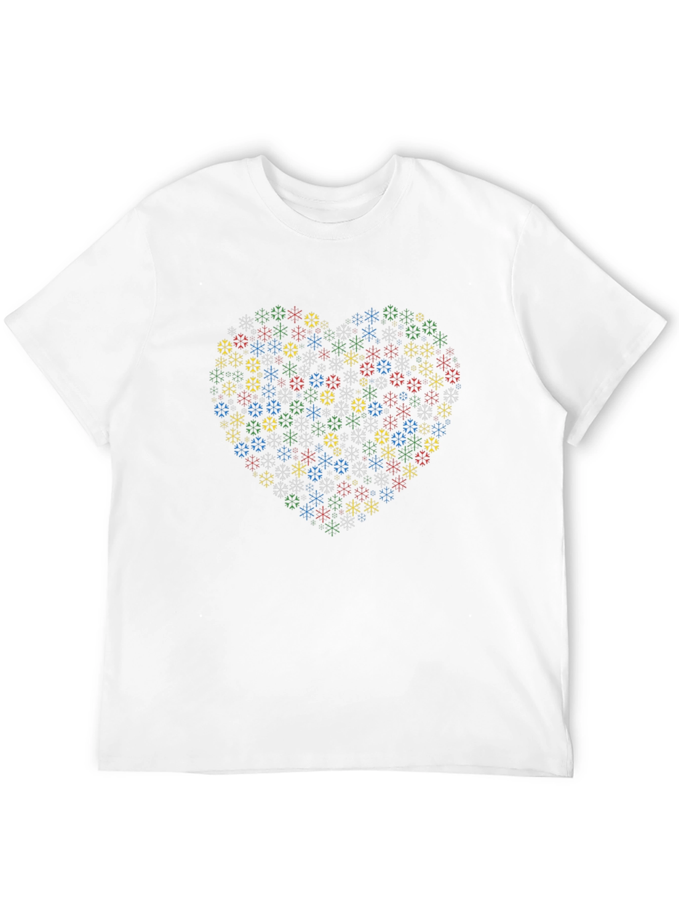 Heart Snowflake Graphic Black T-Shirt