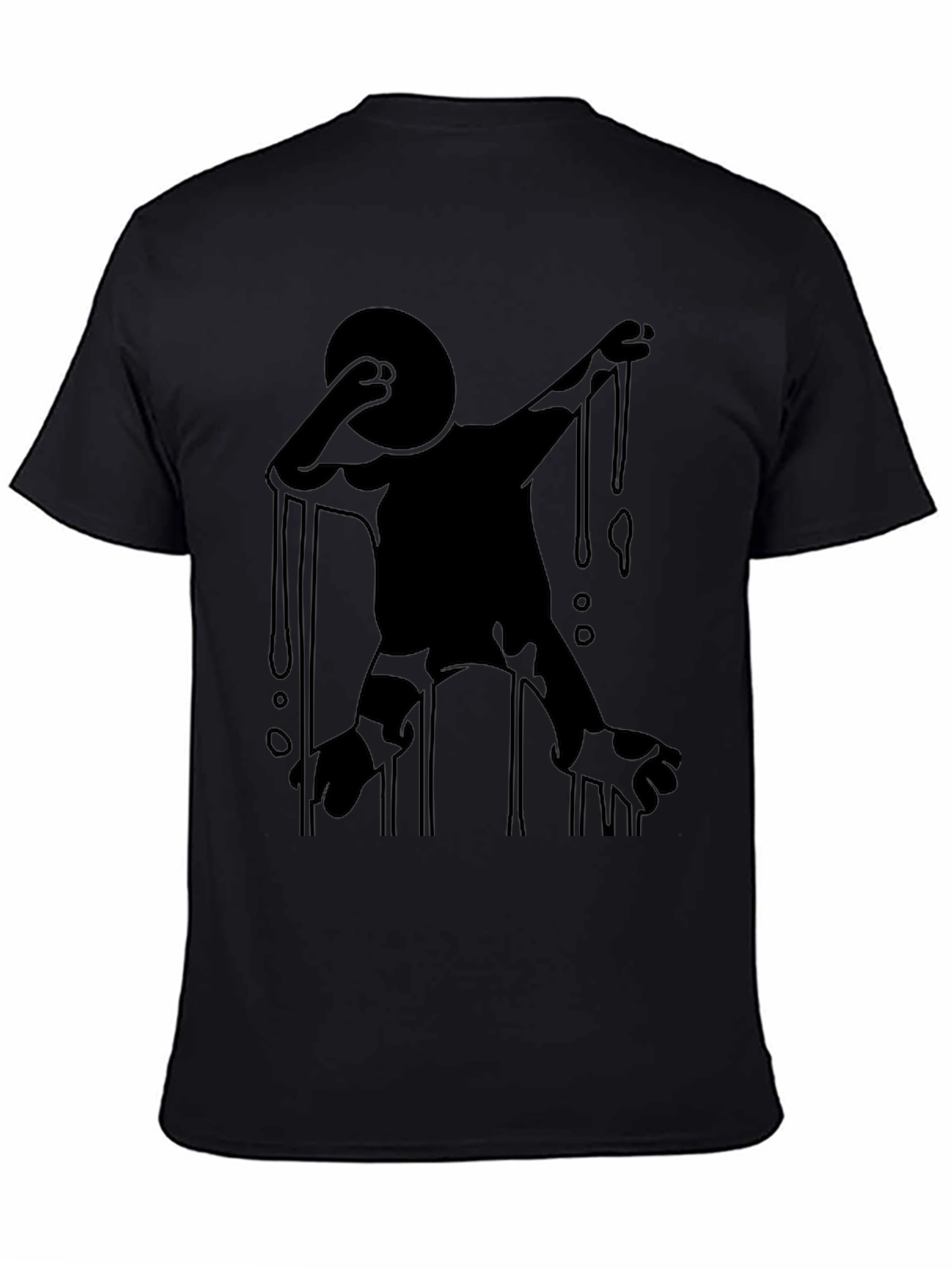 Abstract Dripping Figure Black Graphic Tee
