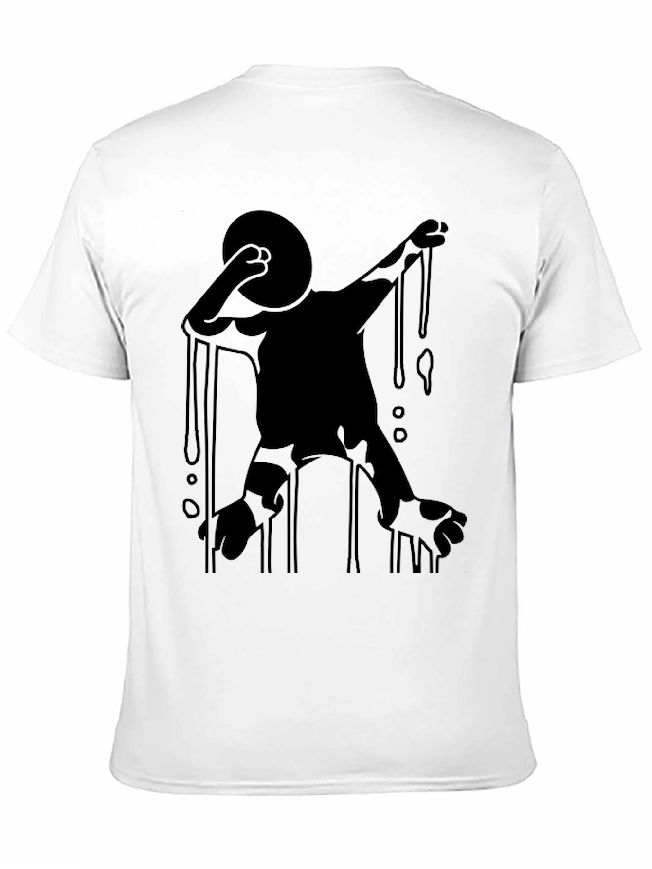 Abstract Dripping Figure Black Graphic Tee