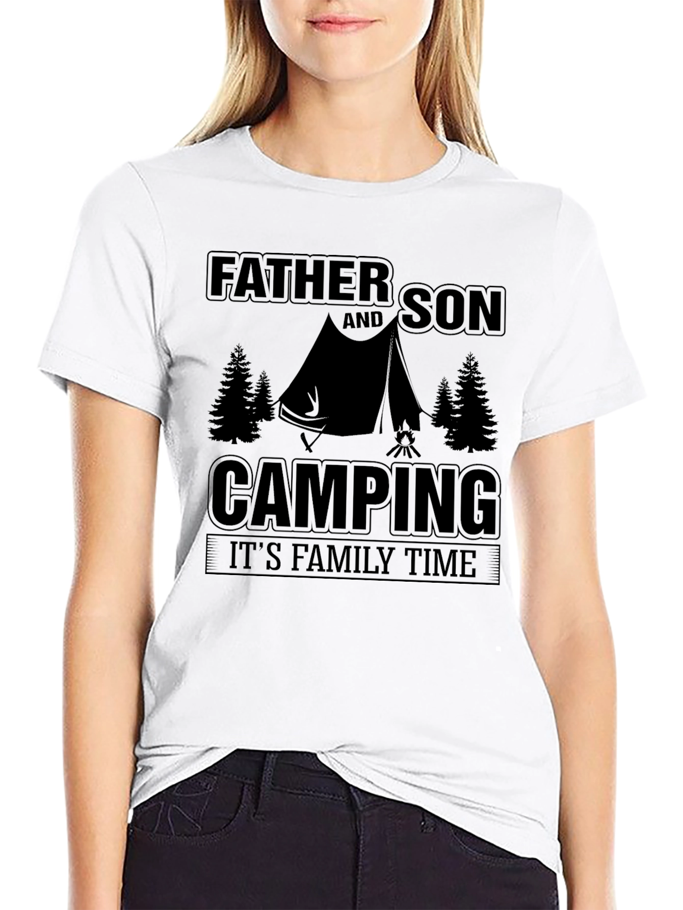 Father and Son Camping T-Shirt - Family Time Tee