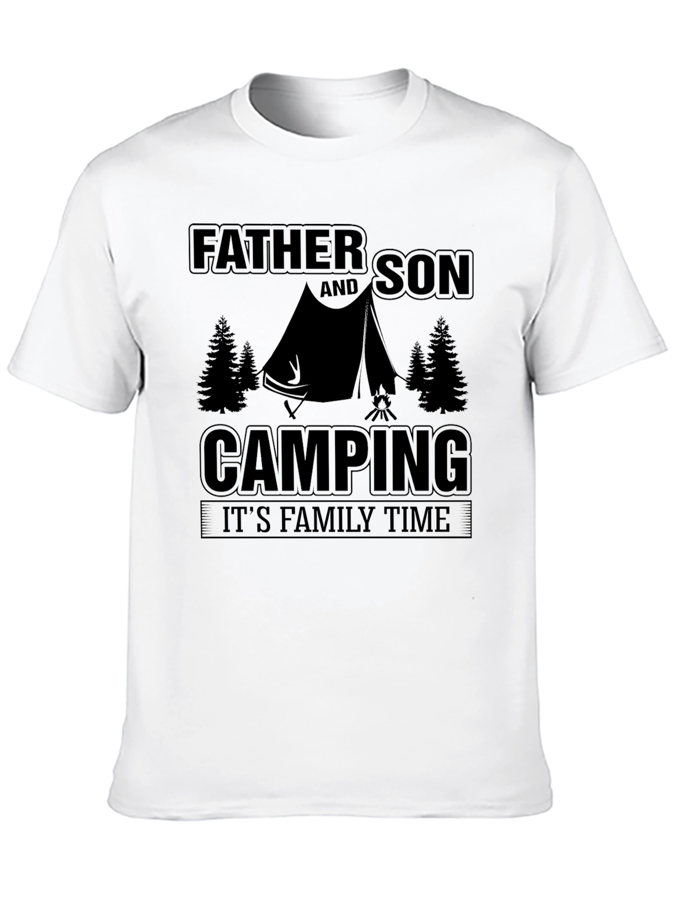 Father and Son Camping T-Shirt - Family Time Tee
