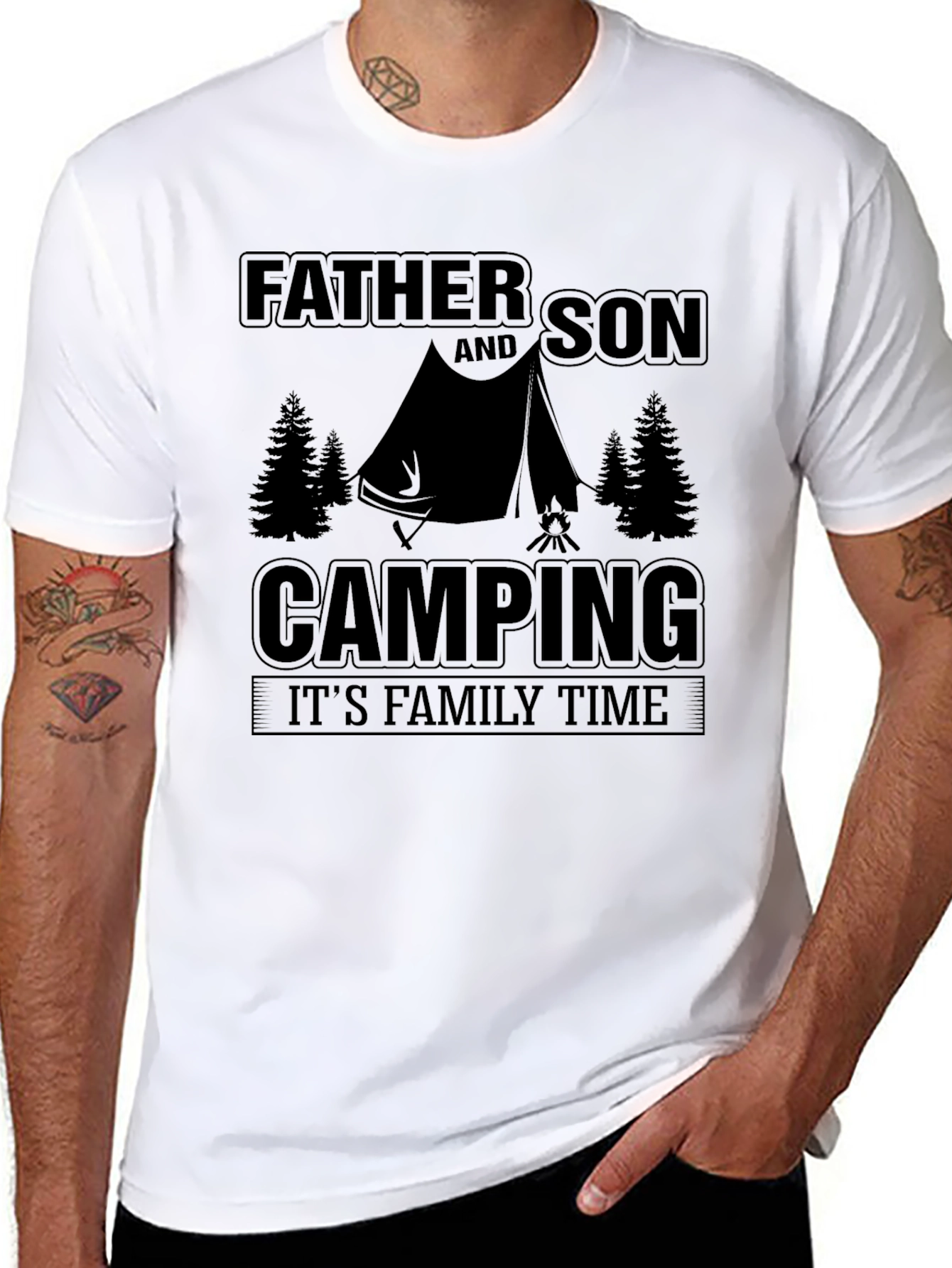 Father and Son Camping T-Shirt - Family Time Tee