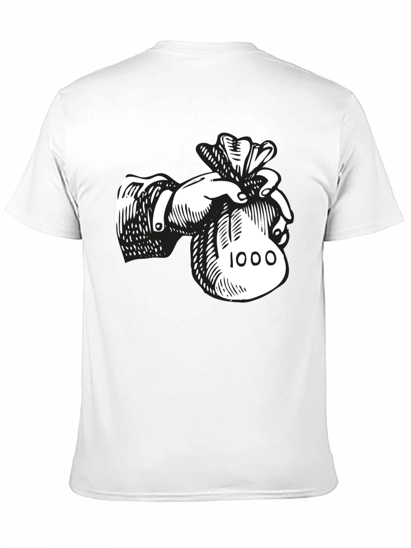 Money Bag Graphic Tee - Black Cotton Blend T-Shirt