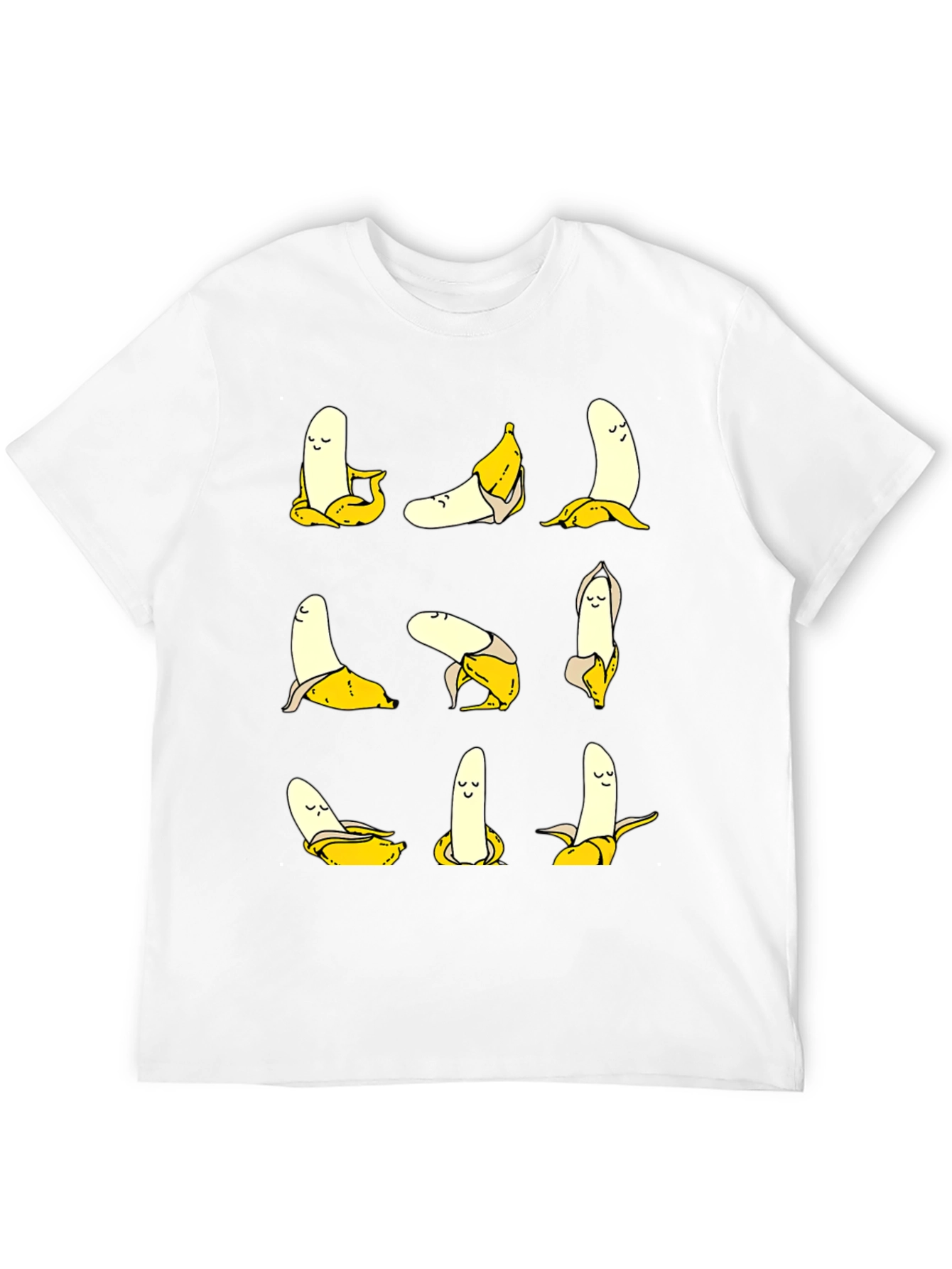 Funny Banana Yoga Pose Graphic Print T-Shirt