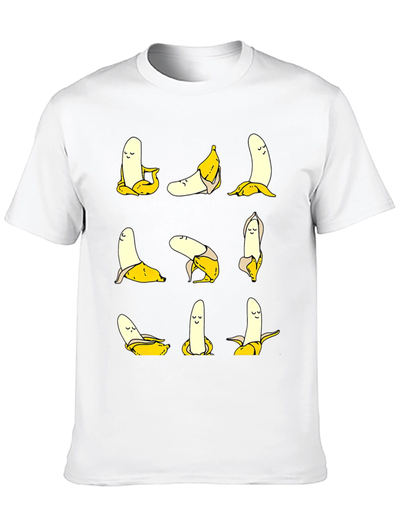 Funny Banana Yoga Pose Graphic Print T-Shirt