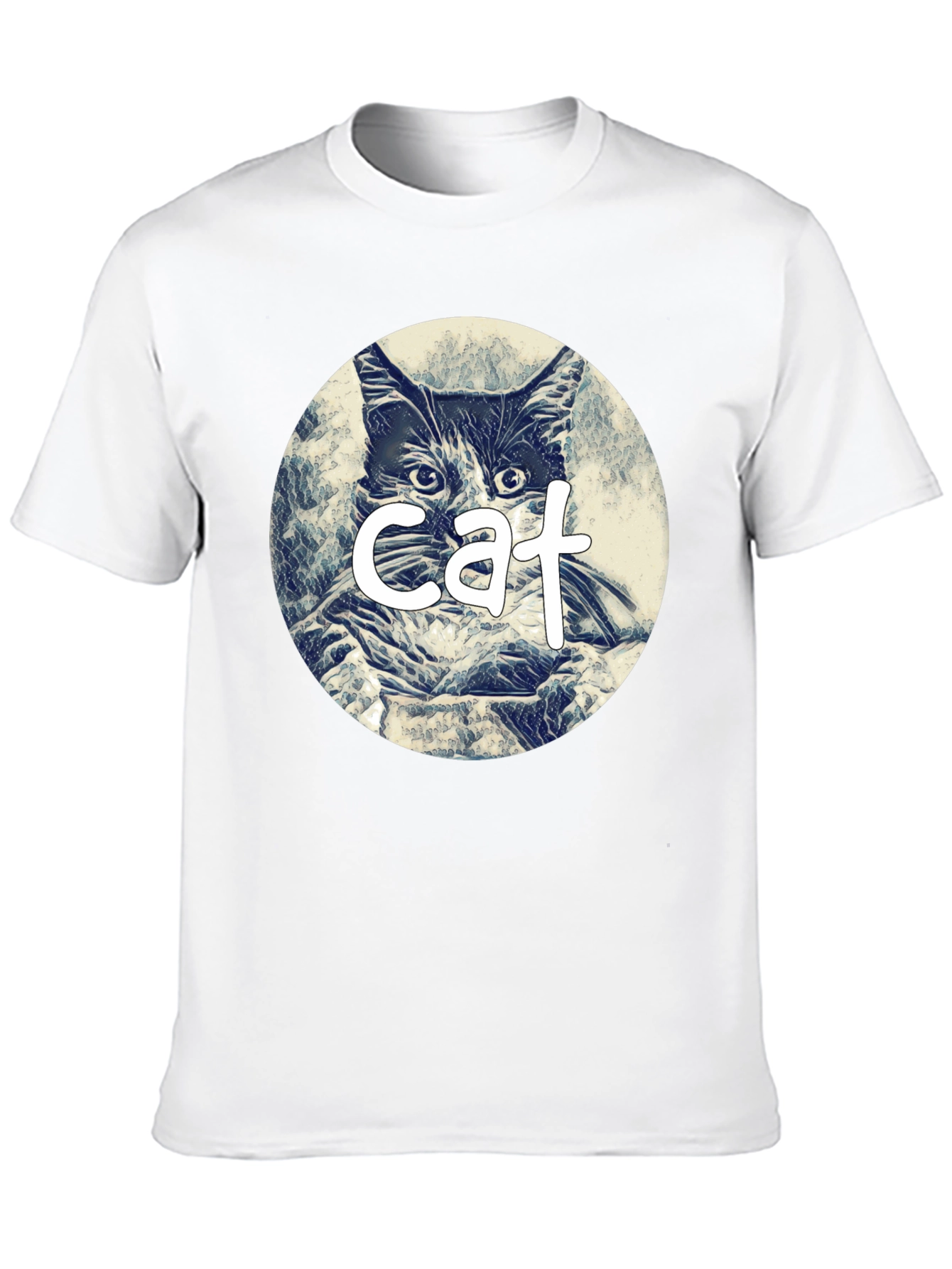 Cat Graphic Tee - Black Cotton Blend