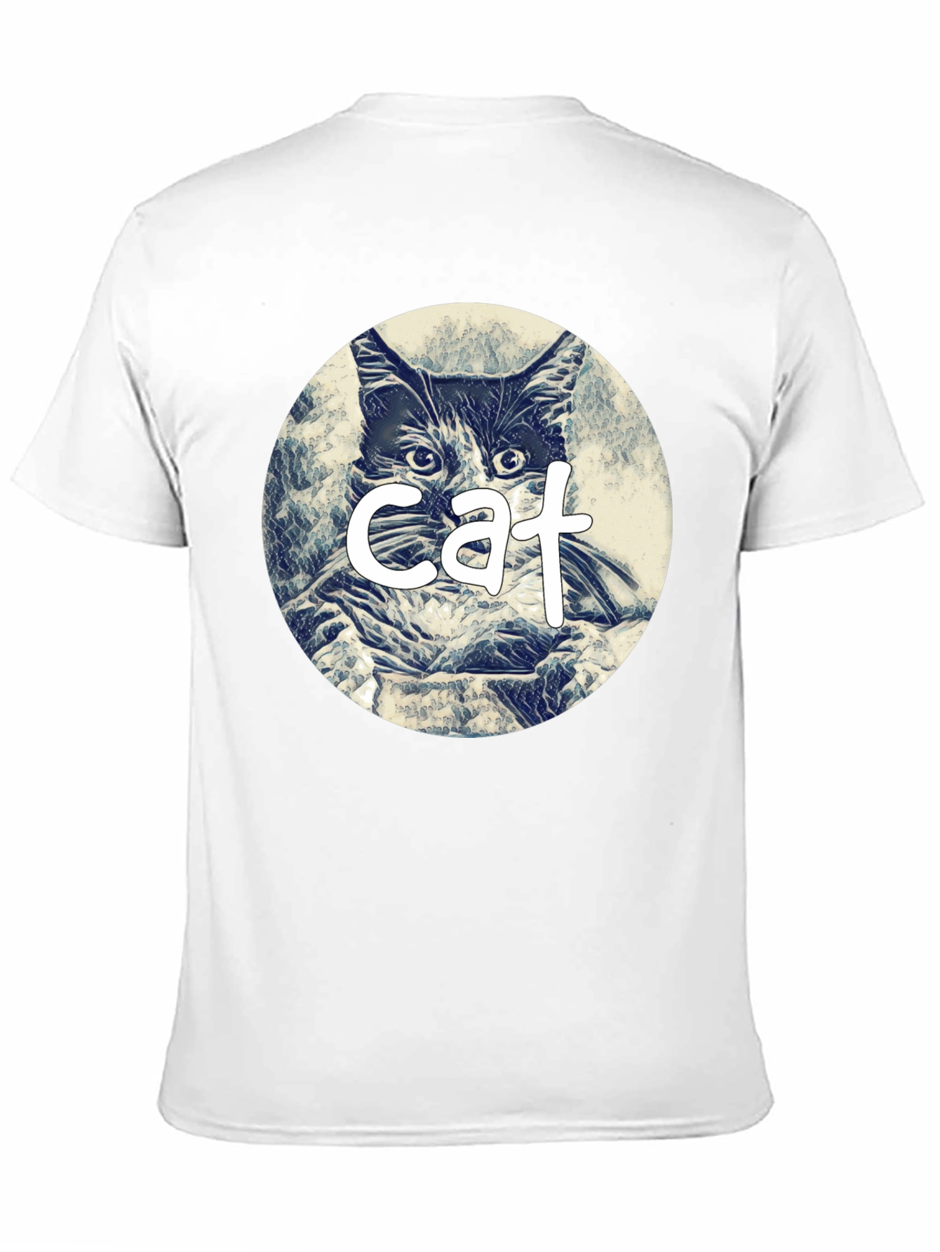 Cat Graphic Tee - Black Cotton Blend