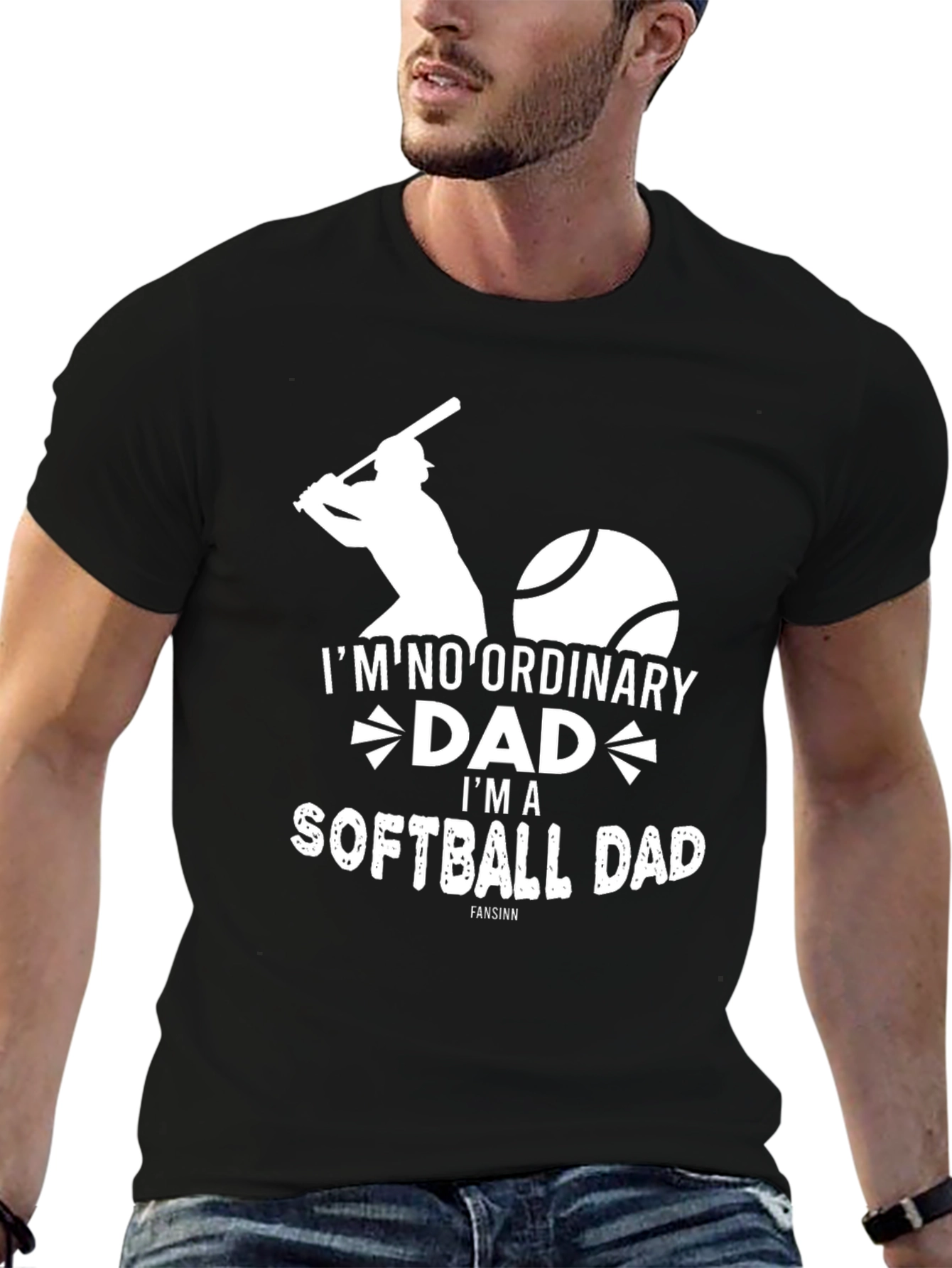 Softball Dad Graphic Tee - Black