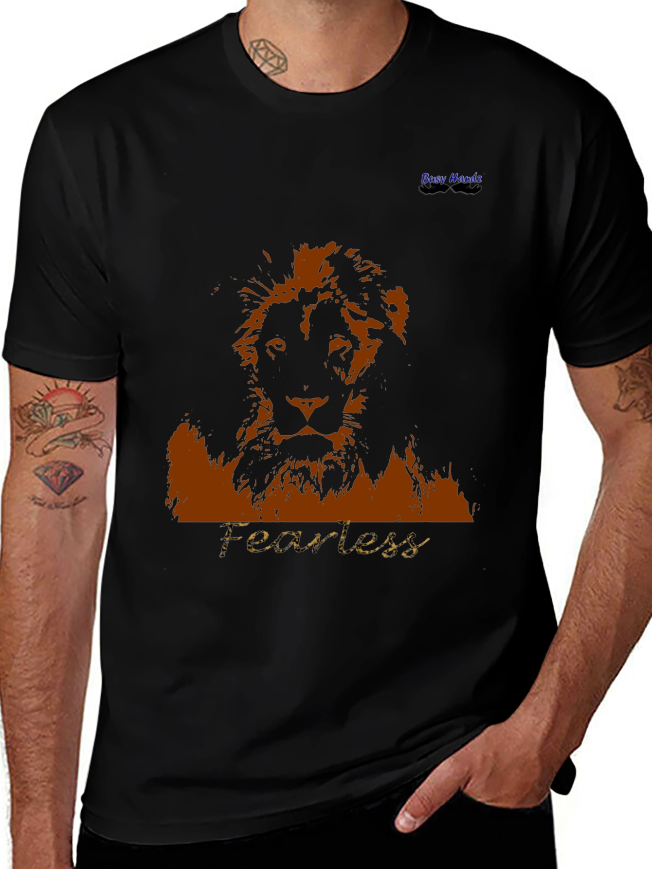 Fearless Lion Graphic T-Shirt - Bold Black Tee
