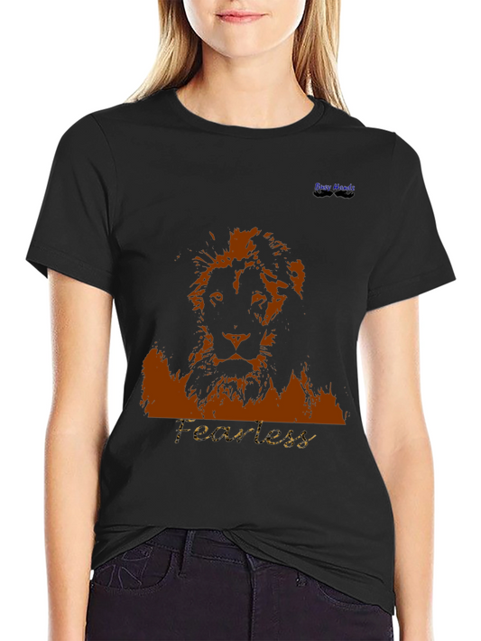 Fearless Lion Graphic T-Shirt - Bold Black Tee