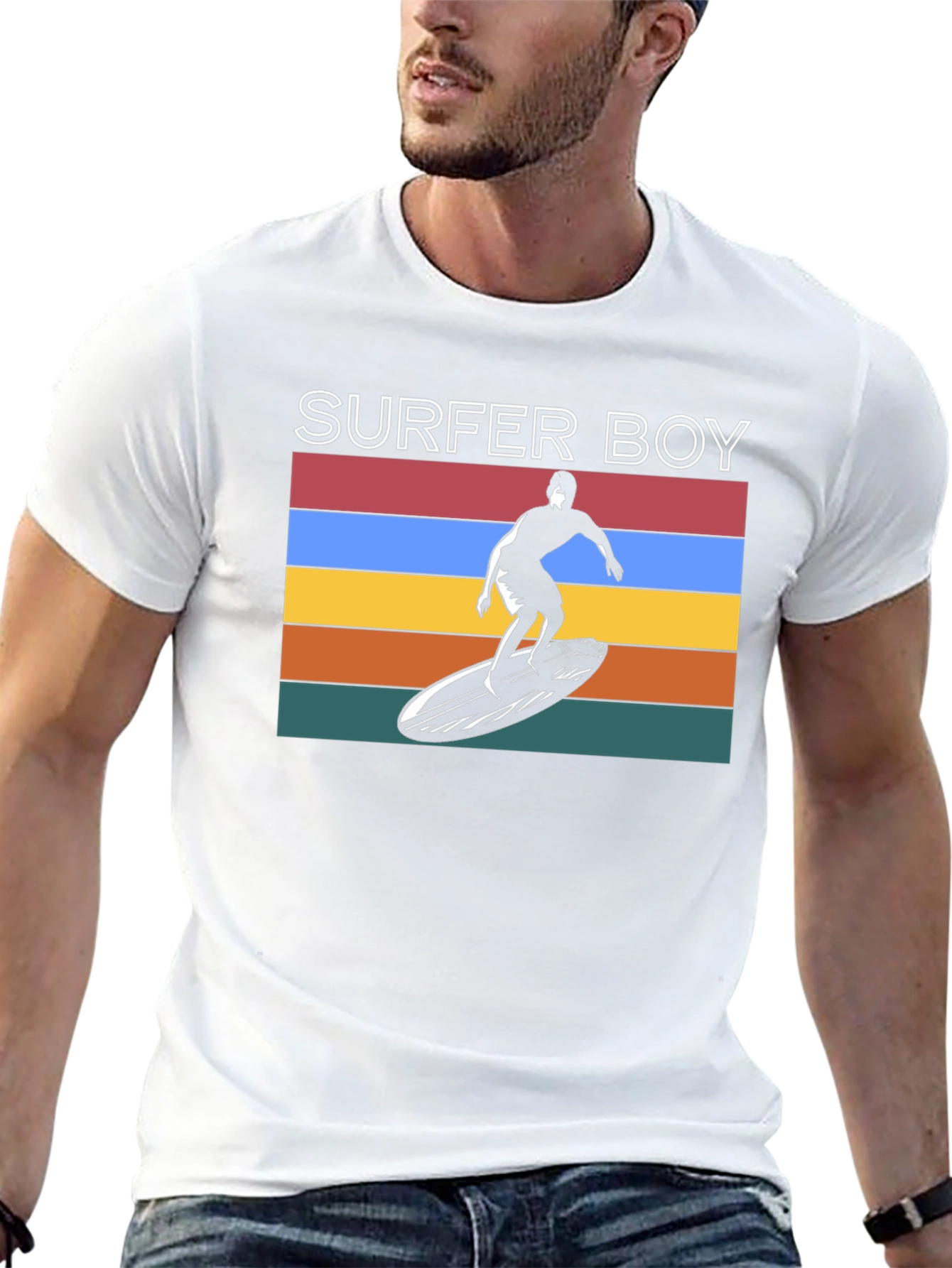 Surfer Boy Tee - Retro Graphic
