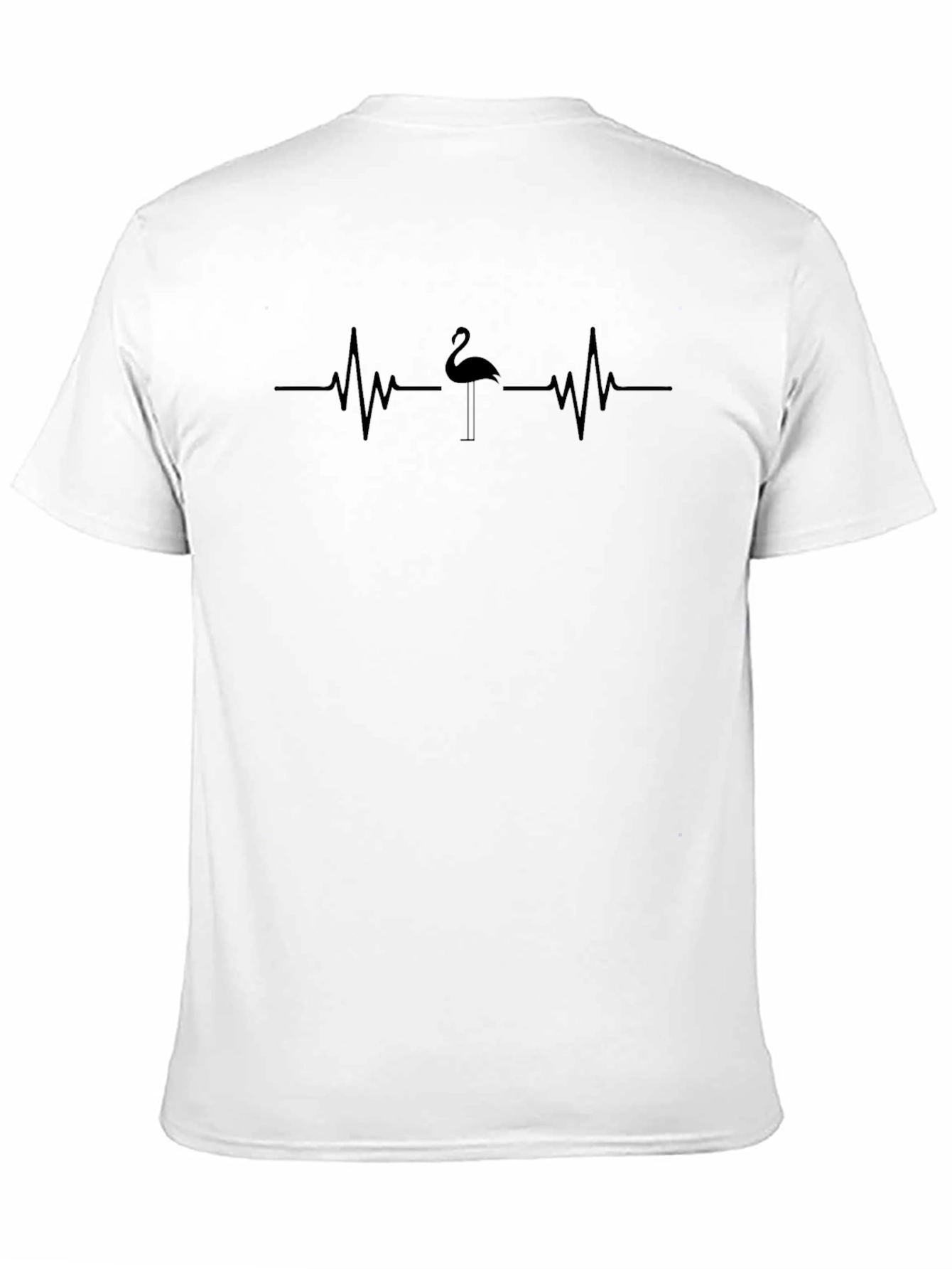 Flamingo Heartbeat Graphic Tee - Black