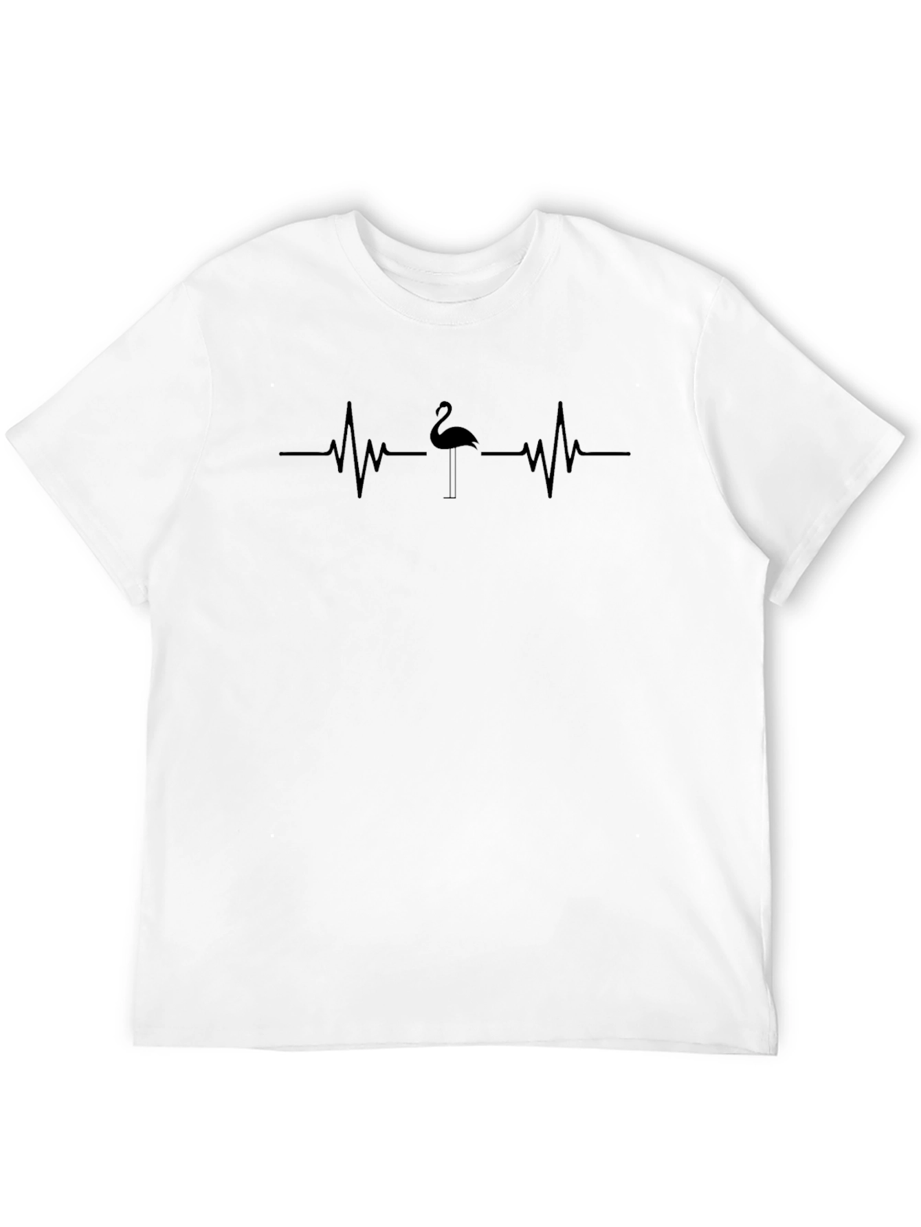 Flamingo Heartbeat Graphic Tee - Black