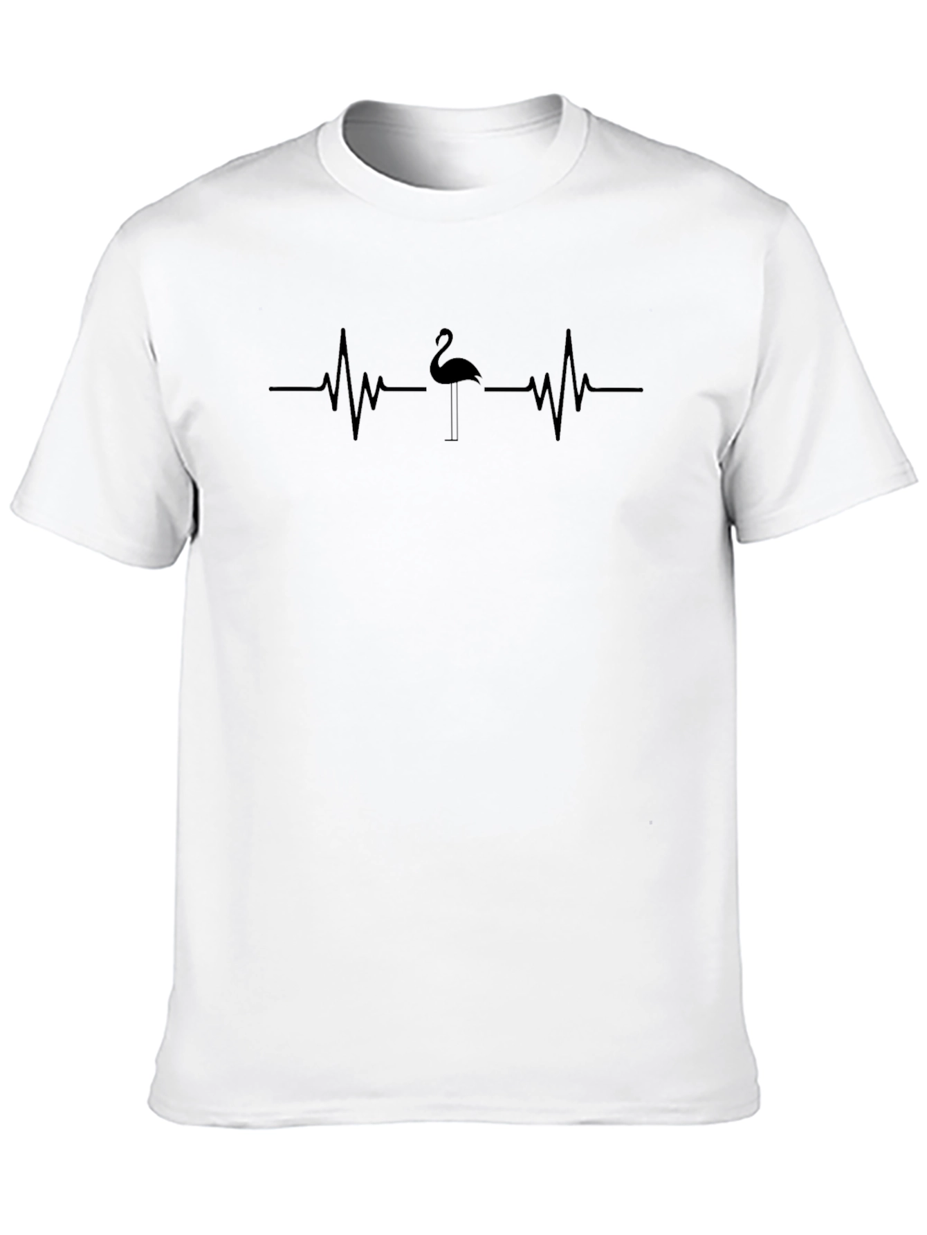 Flamingo Heartbeat Graphic Tee - Black