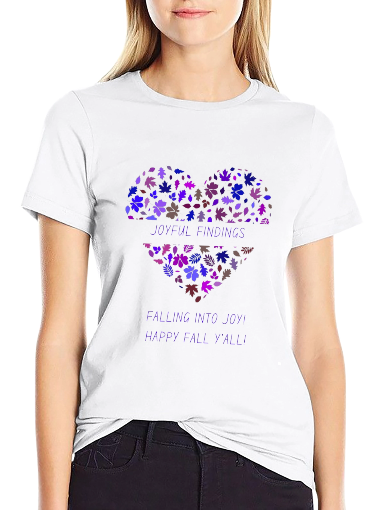 Joyful Fall Heart Graphic Tee - Stylish Autumn Shirt