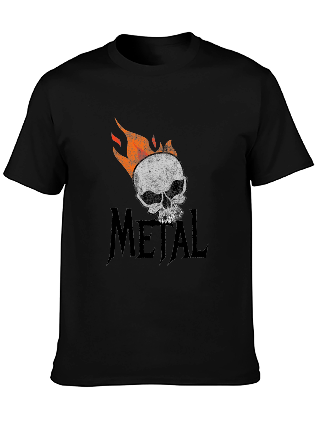 Metal Skull Graphic T-Shirt - Black