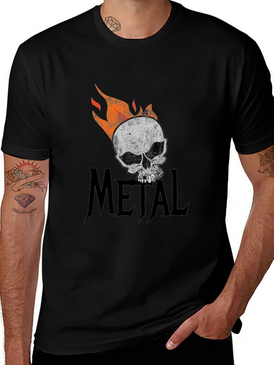 Metal Skull Graphic T-Shirt - Black