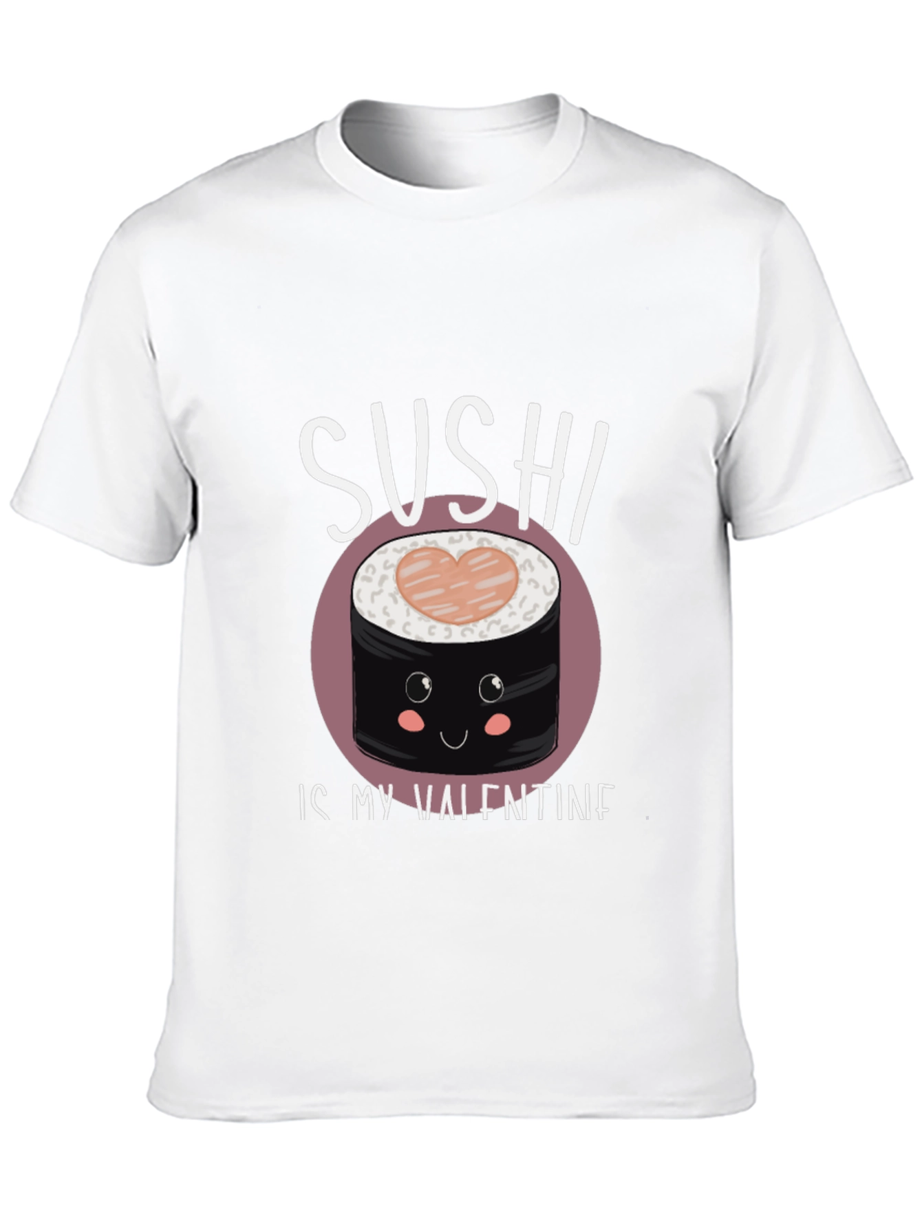 Sushi is My Valentine Graphic Tee - Black
