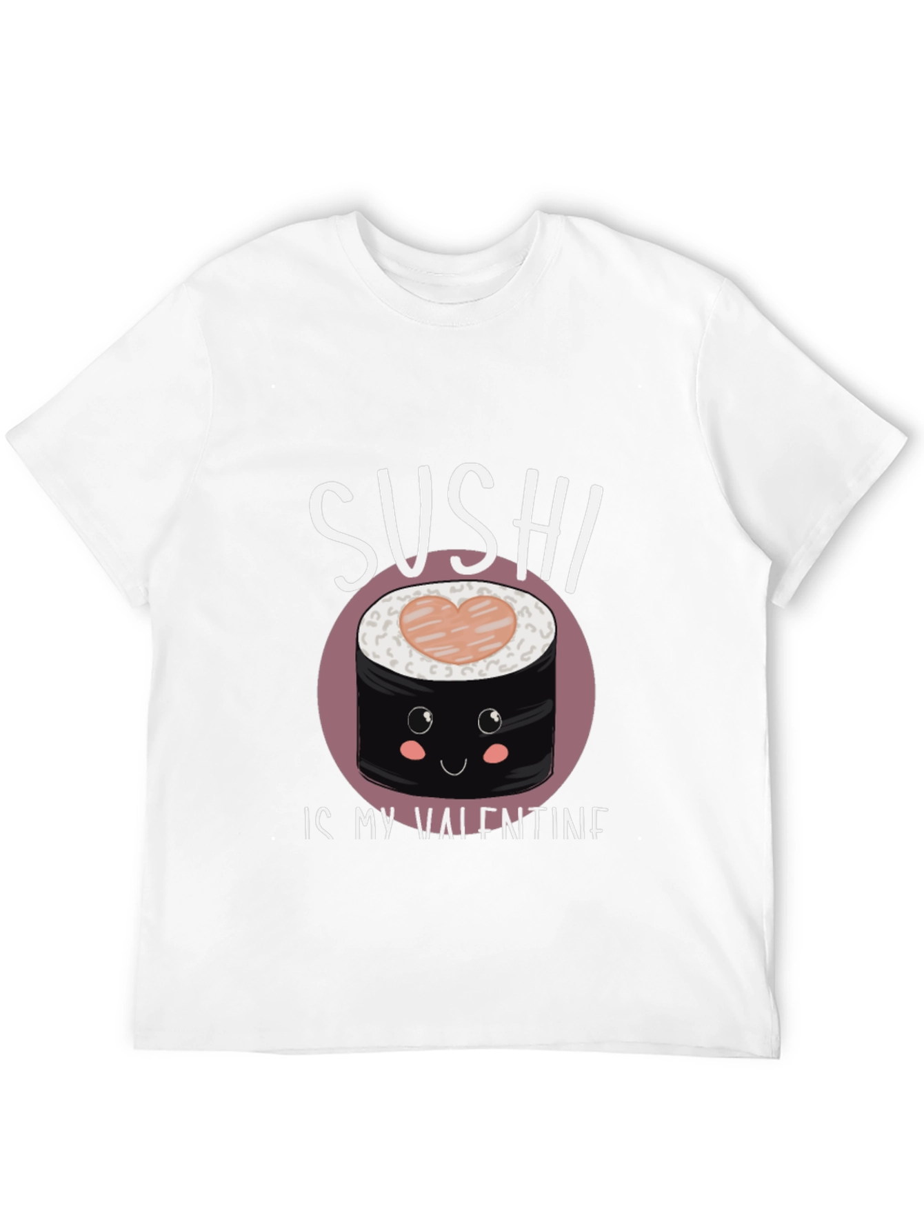 Sushi is My Valentine Graphic Tee - Black