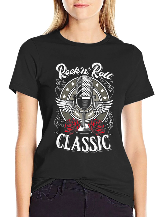 RocknRoll Classic Graphic Tee - Vintage Microphone T-Shirt