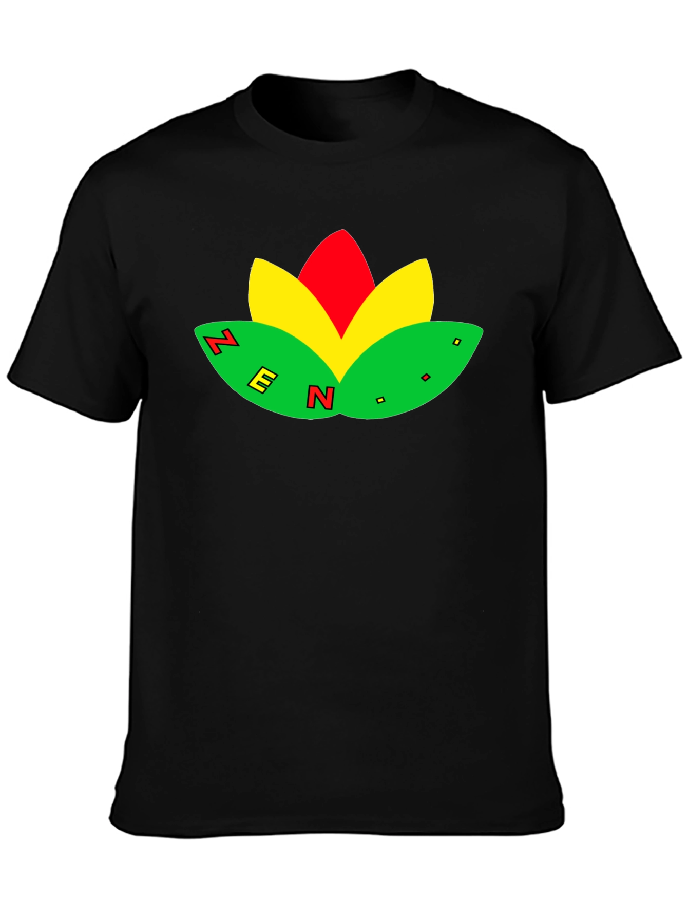 Zen Flower Black T-Shirt