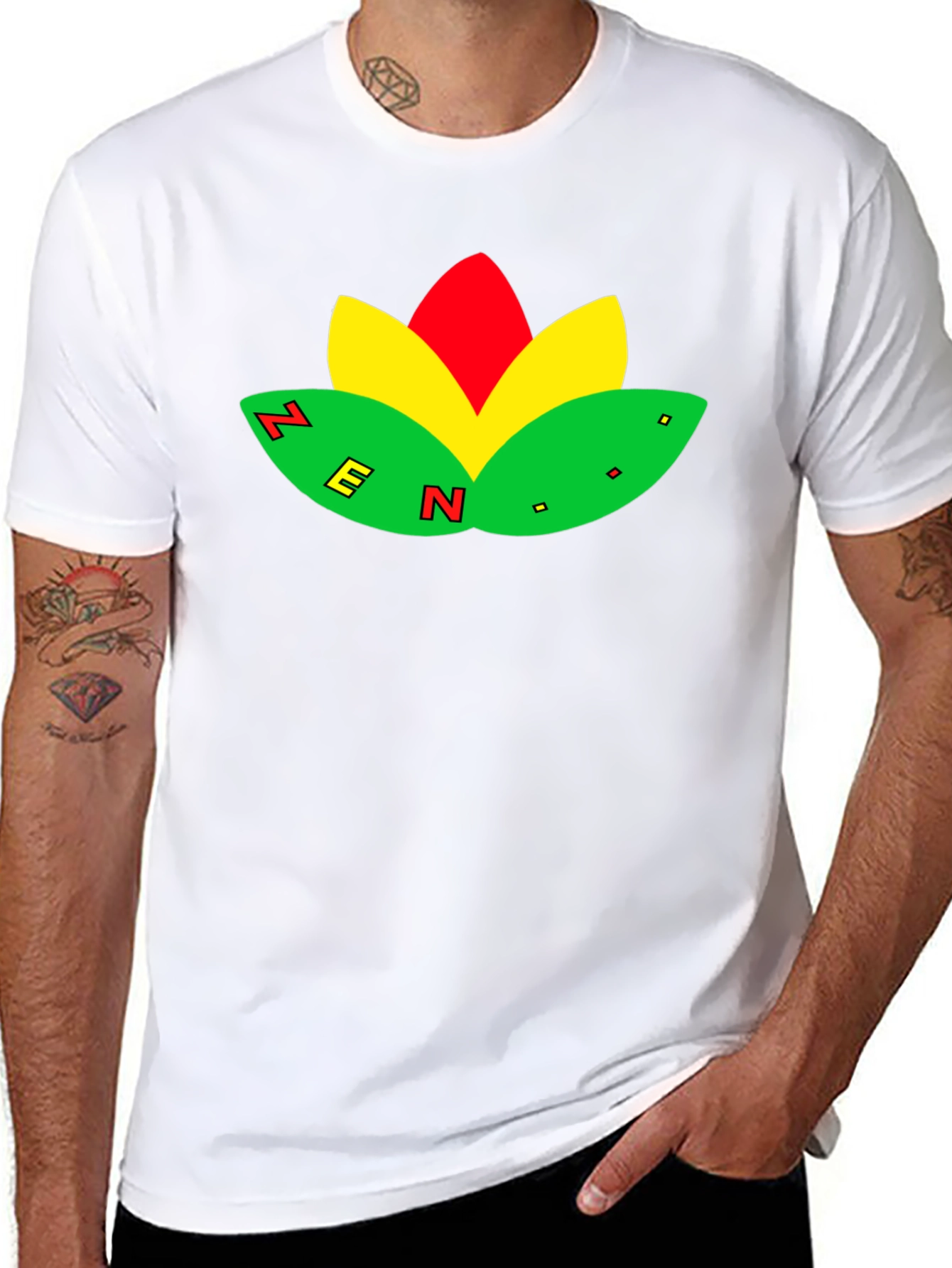 Zen Flower Black T-Shirt