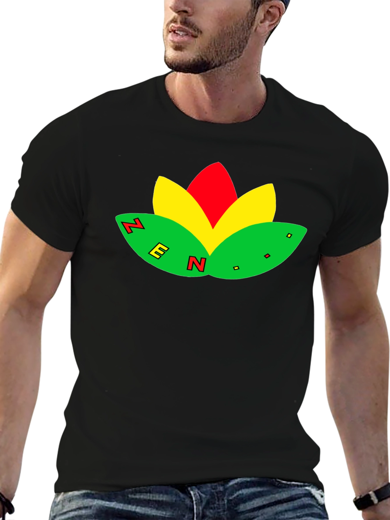 Zen Flower Black T-Shirt