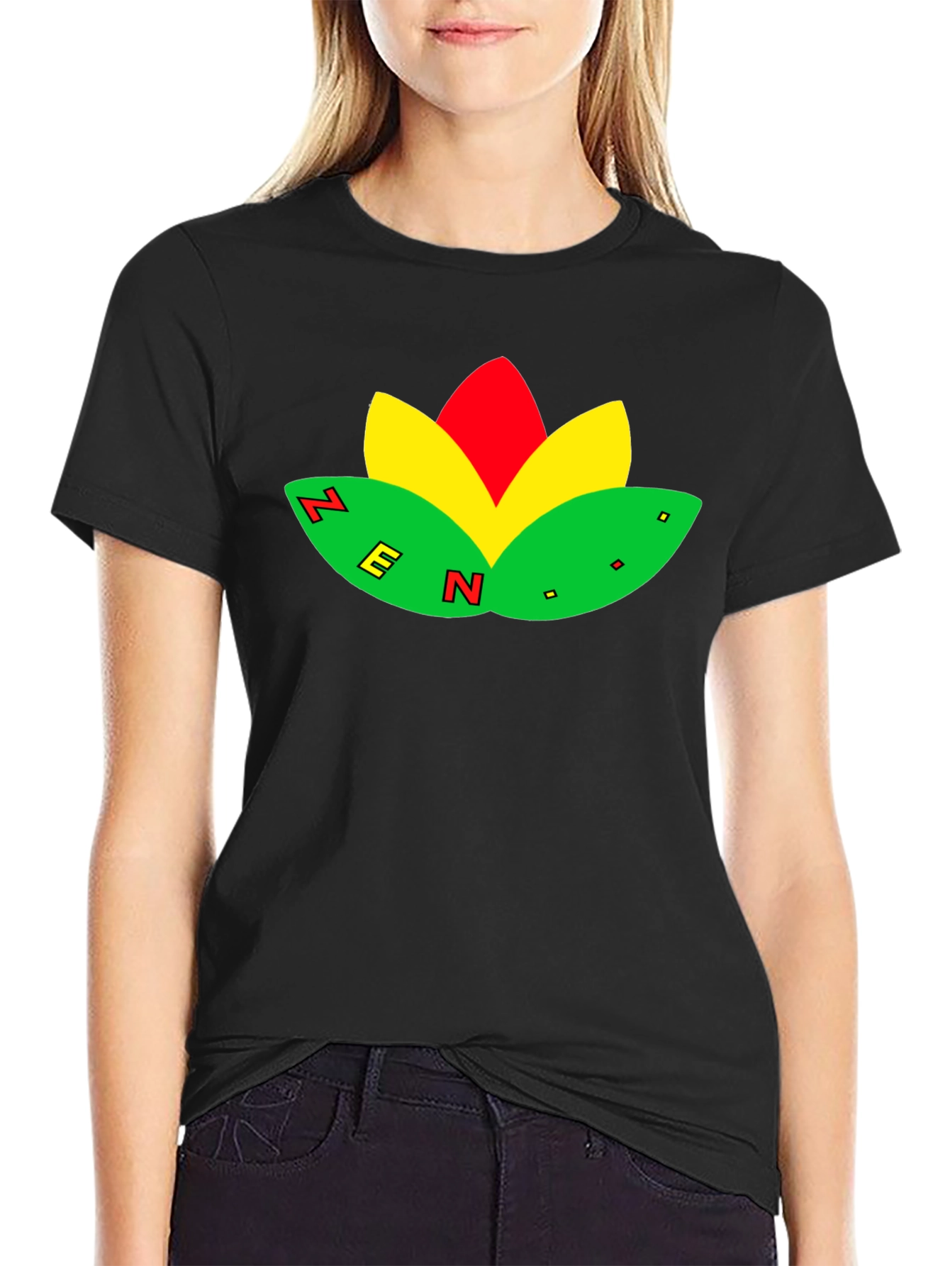 Zen Flower Black T-Shirt
