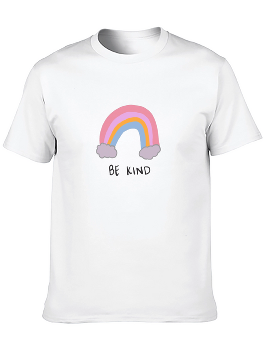 Be Kind Rainbow Graphic Tee - Casual Comfort T-Shirt